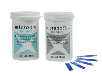 Blood Glucose Test Strips Microdot Xtra 50 Strips per Pack, Packaging Type- Box