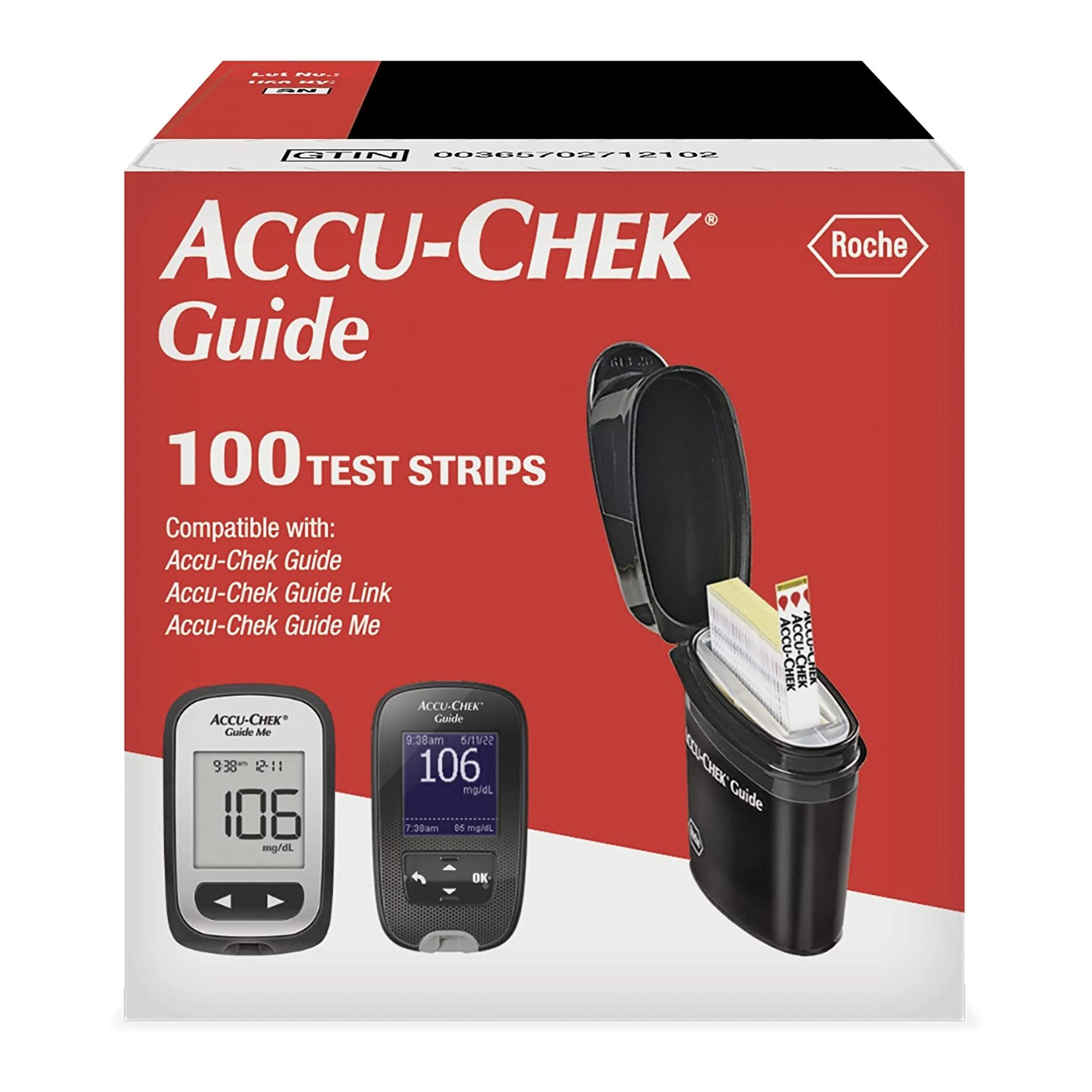 Blood Glucose Test Strips Accu-Chek 100 Strips per Pack, Packaging Type- Case