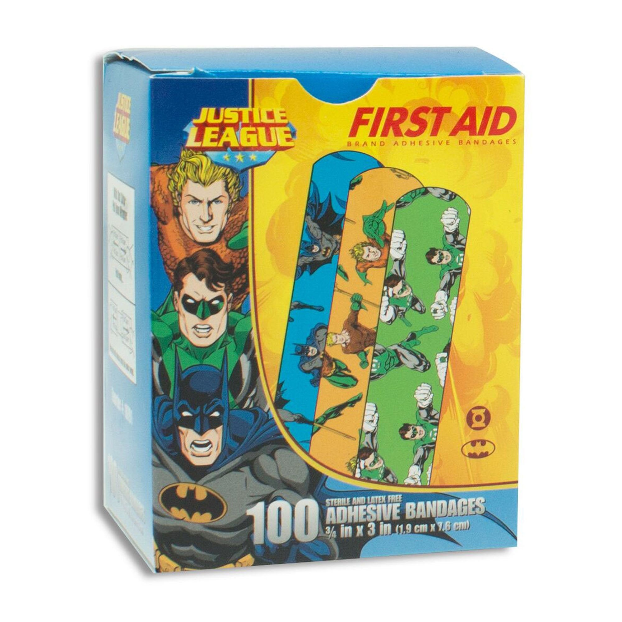 Adhesive Strip American White Cross Stat Strip 3/4 X 3 Inch Plastic Rectangle Kid Design (Batman / Green Lantern / Aquaman) Sterile, Packaging Type- Box