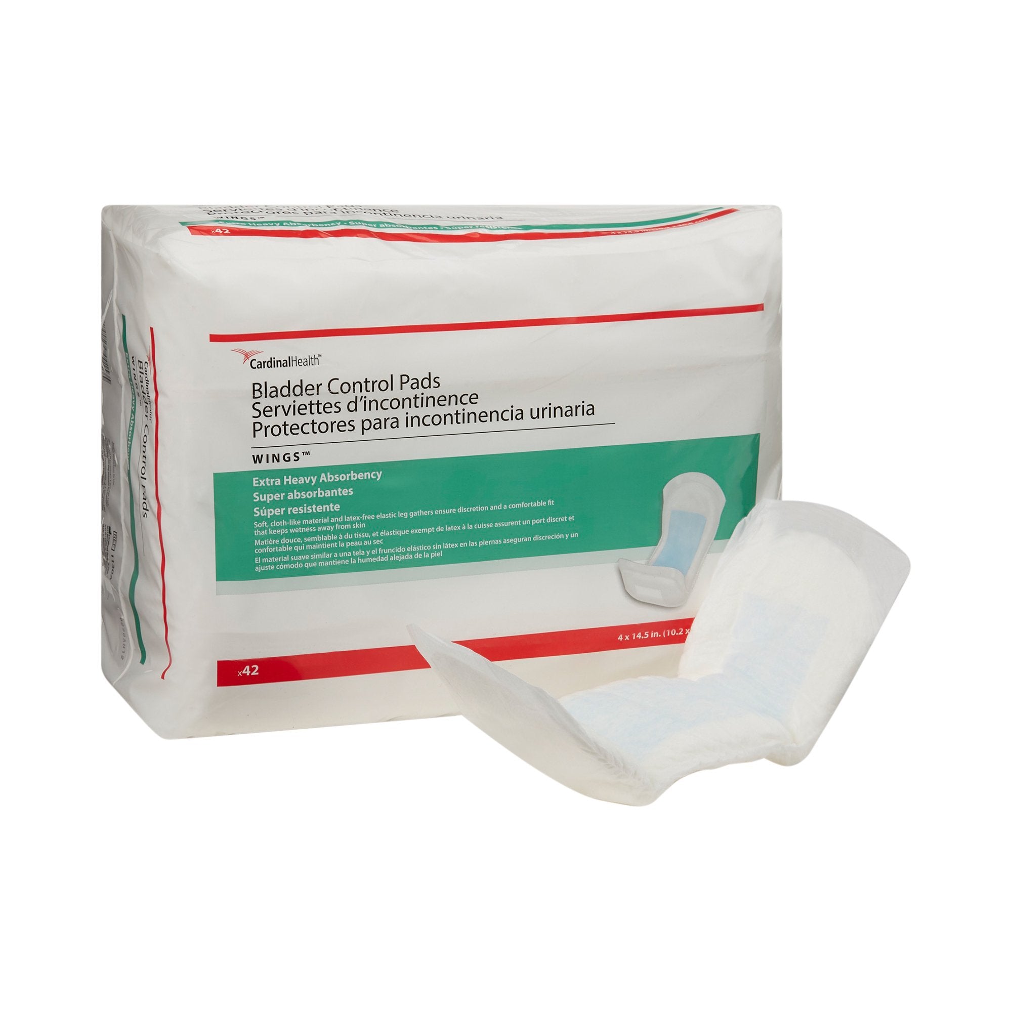 Bladder Control Pad Sure Care 4 X 14-1/2 Inch Heavy Absorbency Polymer Core One Size Fits Most, Packaging Type- Case