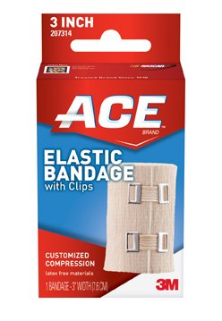 Elastic Bandage 3M ACE 3 Inch Width Clip Detached Closure Tan NonSterile Standard Compression