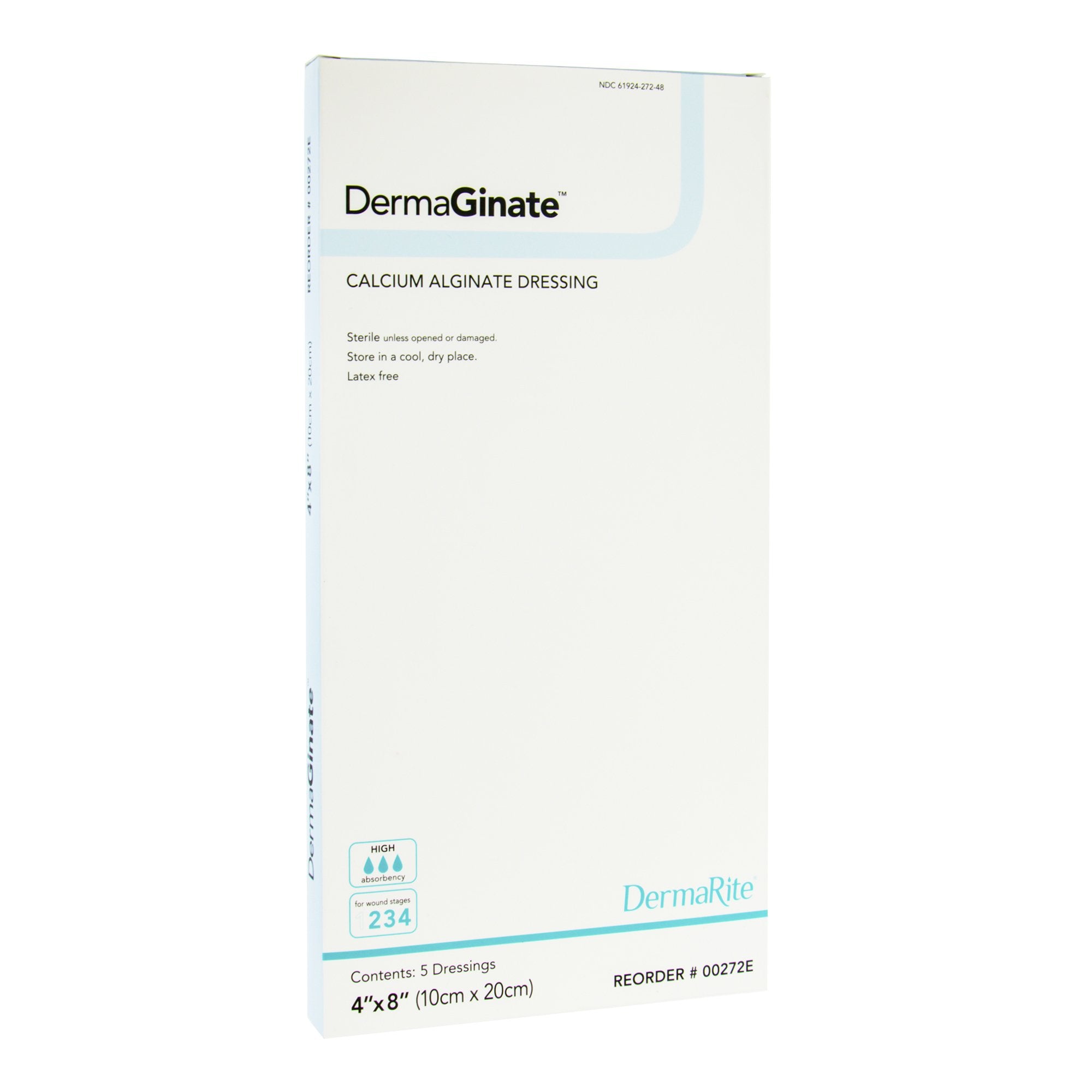 Alginate Dressing DermaGinate 4 X 8 Inch Rectangle, Packaging Type- Box