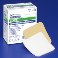 Foam Dressing Kendall 2 X 2 Inch Without Border Without Film Backing Nonadhesive Square Sterile, Packaging Type- Box