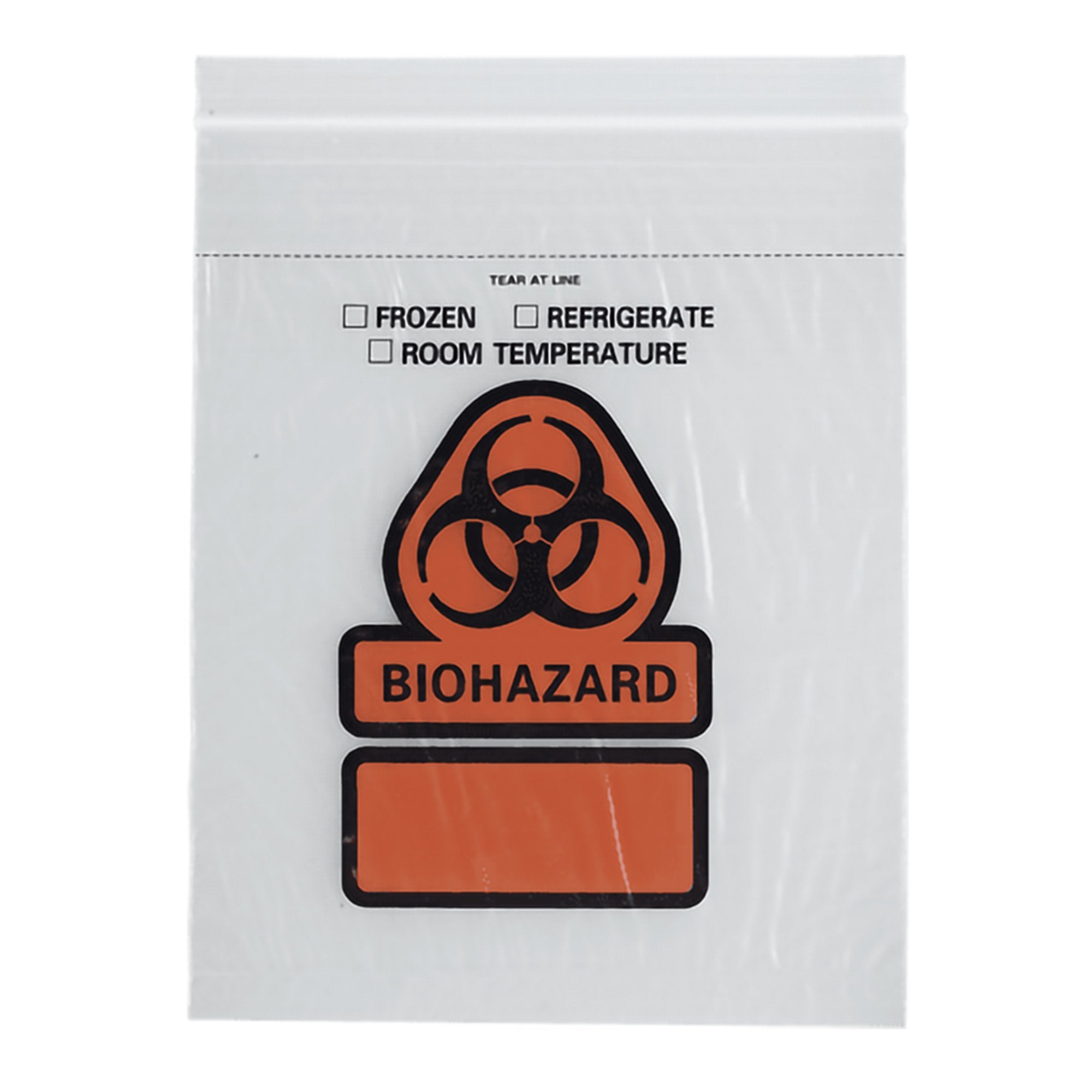 Specimen Transport Bag with Document Pouch 6 X 9 Inch Zip Closure Biohazard Symbol / Storage Instructions NonSterile, Packaging Type- Case