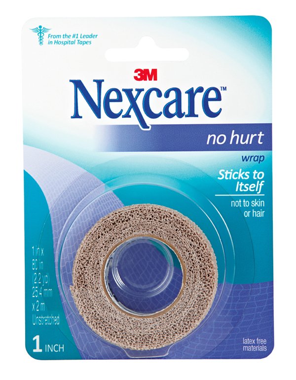 Cohesive Bandage Nexcare No Hurt 1 X 80 Inch Self-Adherent Closure Tan NonSterile Standard Compression