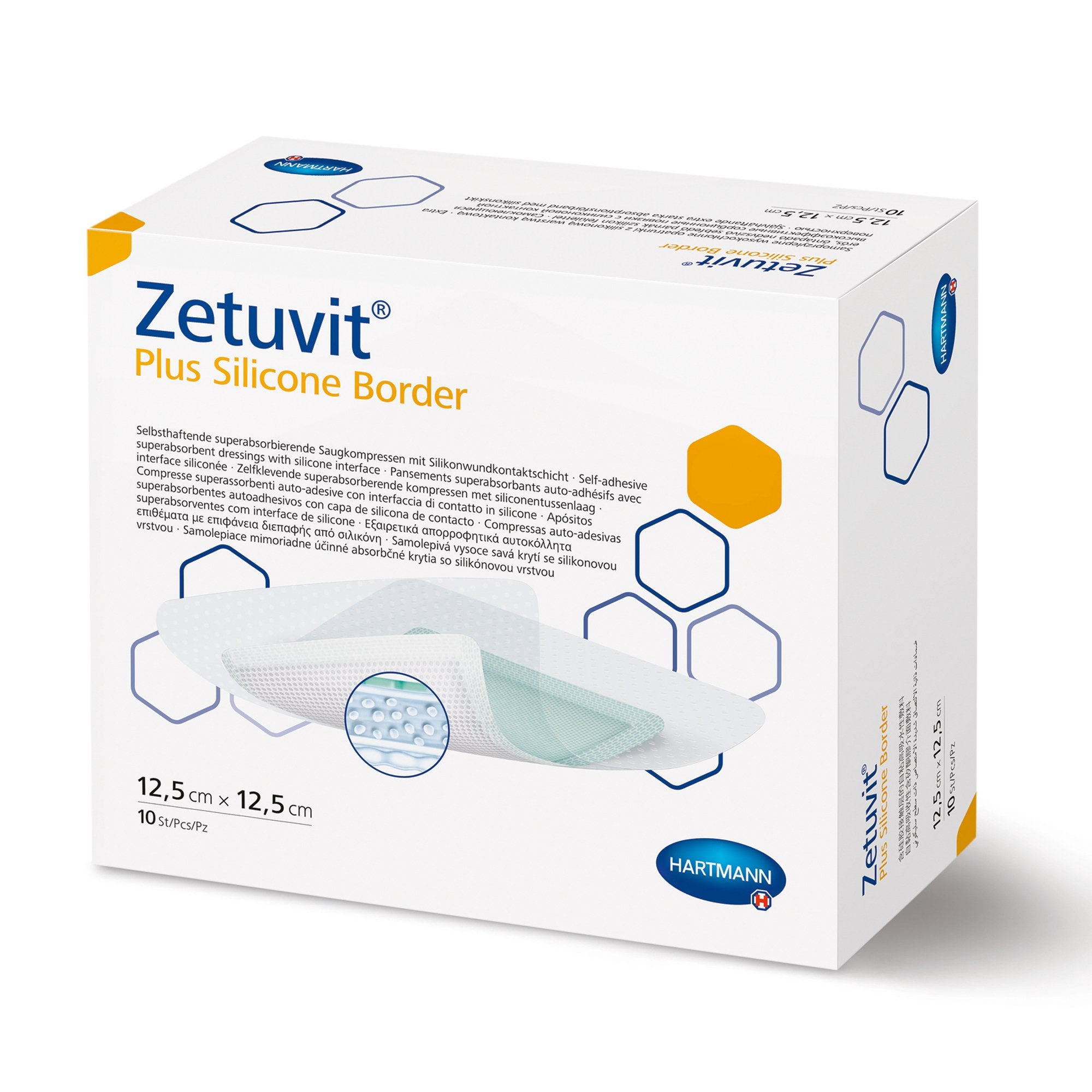 Super Absorbent Dressing Zetuvit® Plus Silicone Border 7 X 7 Inch Square