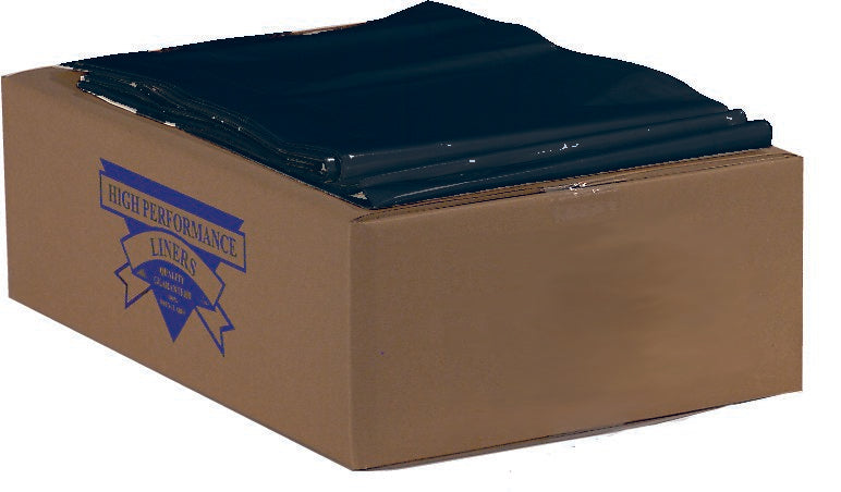 Trash Bag Colonial Bag 56 gal. Black LLDPE 1.8 mil 43 X 47 Inch X-Seal Bottom Flat Pack, Packaging Type- Case