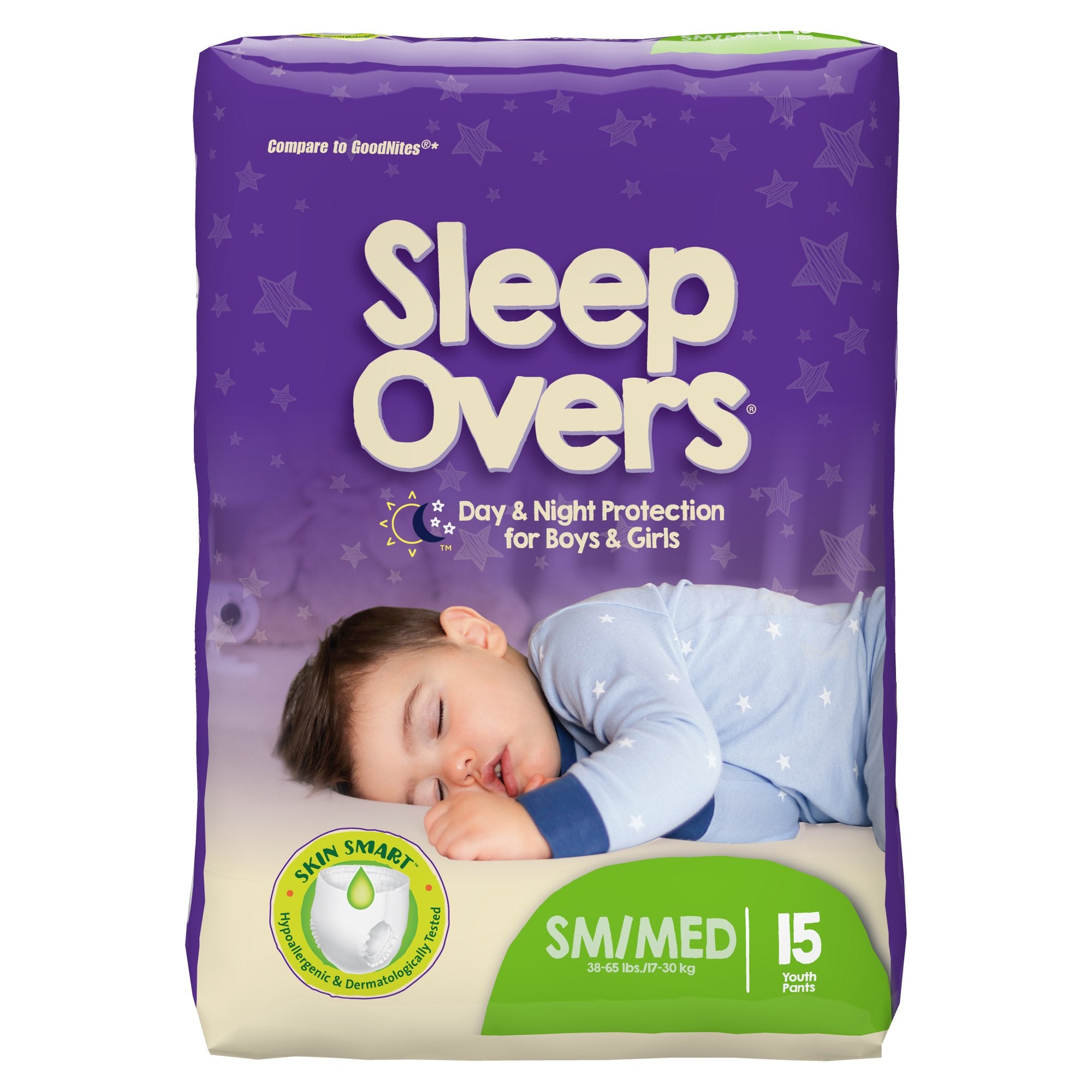 Unisex Youth Absorbent Underwear Cuties Sleep Overs Pull On with Tear Away Seams Small / Medium Disposable Heavy Absorbency, Packaging Type- Case