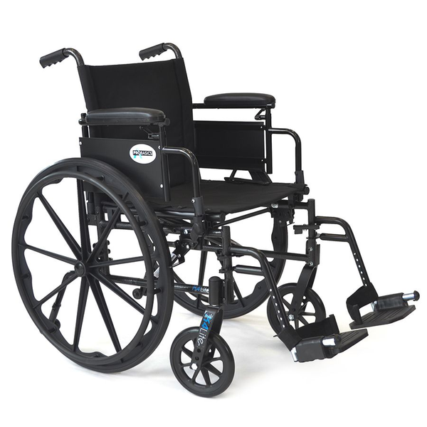 Probasics K4 Lite Wheelchair with arm rests are height adjustable from 10" to 14" and Swing-Away Footrests ,300 lbs Weight Capacity ,18x16inch ,WC4L1816DE