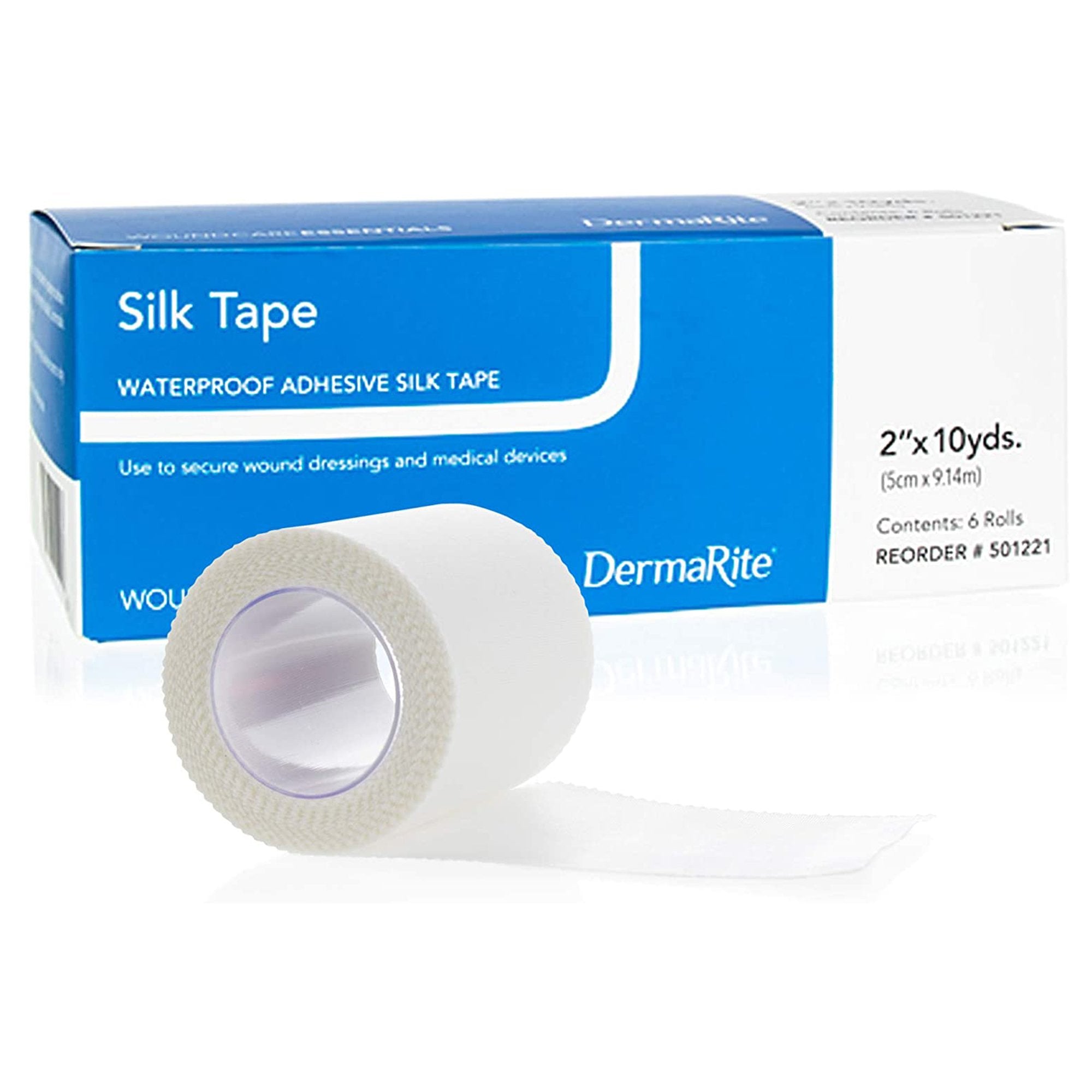 Waterproof Medical Tape Silk Tape White 2 Inch X 10 Yard Silk-Like Cloth NonSterile, Packaging Type- Box