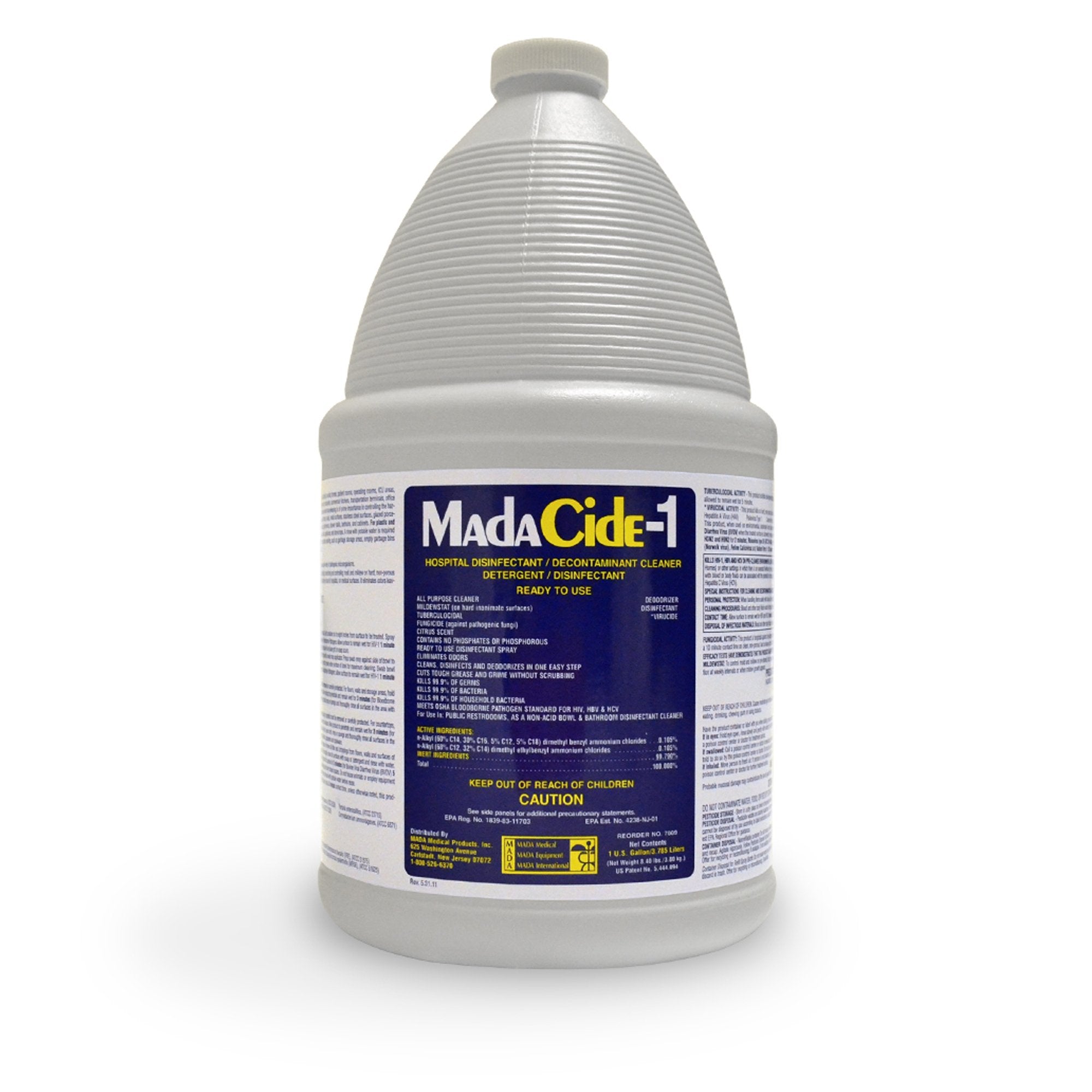 MadaCide-1 Surface Disinfectant Cleaner Broad Spectrum Manual Pour Liquid 1 gal. Jug Scented NonSterile, Packaging Type- Case