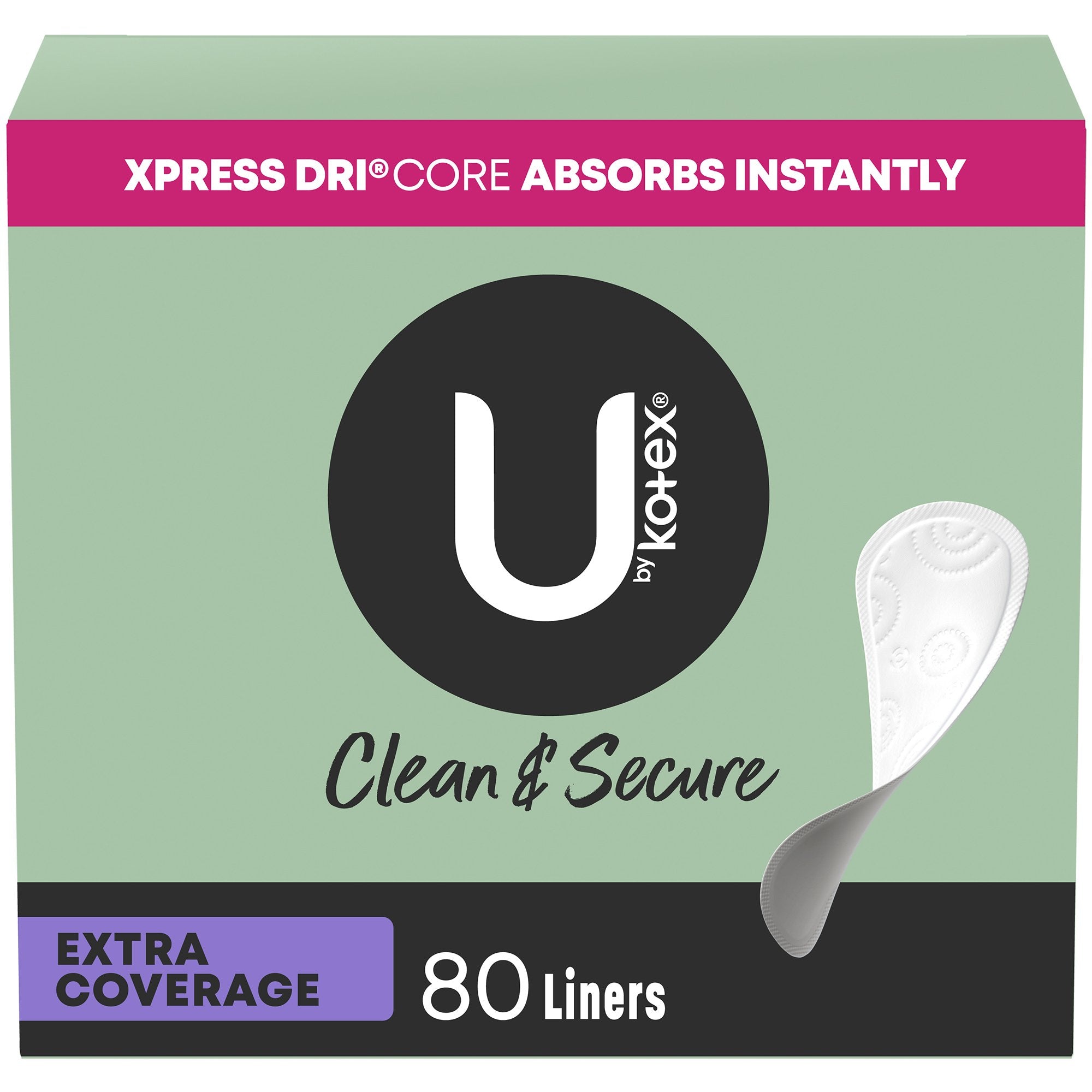 Panty Liner U by Kotex® Clean & Secure Breathable Regular Absorbency