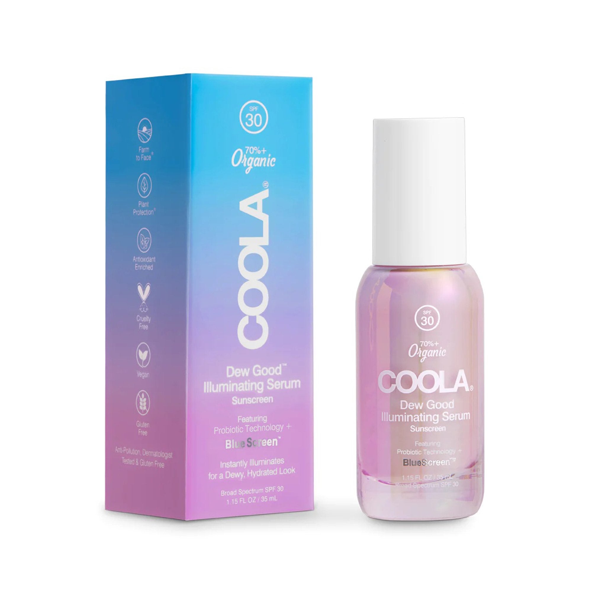 Sunscreen Coola® Dew Good Illuminating Serum SPF 30 Serum 1.15 oz. Pump Bottle