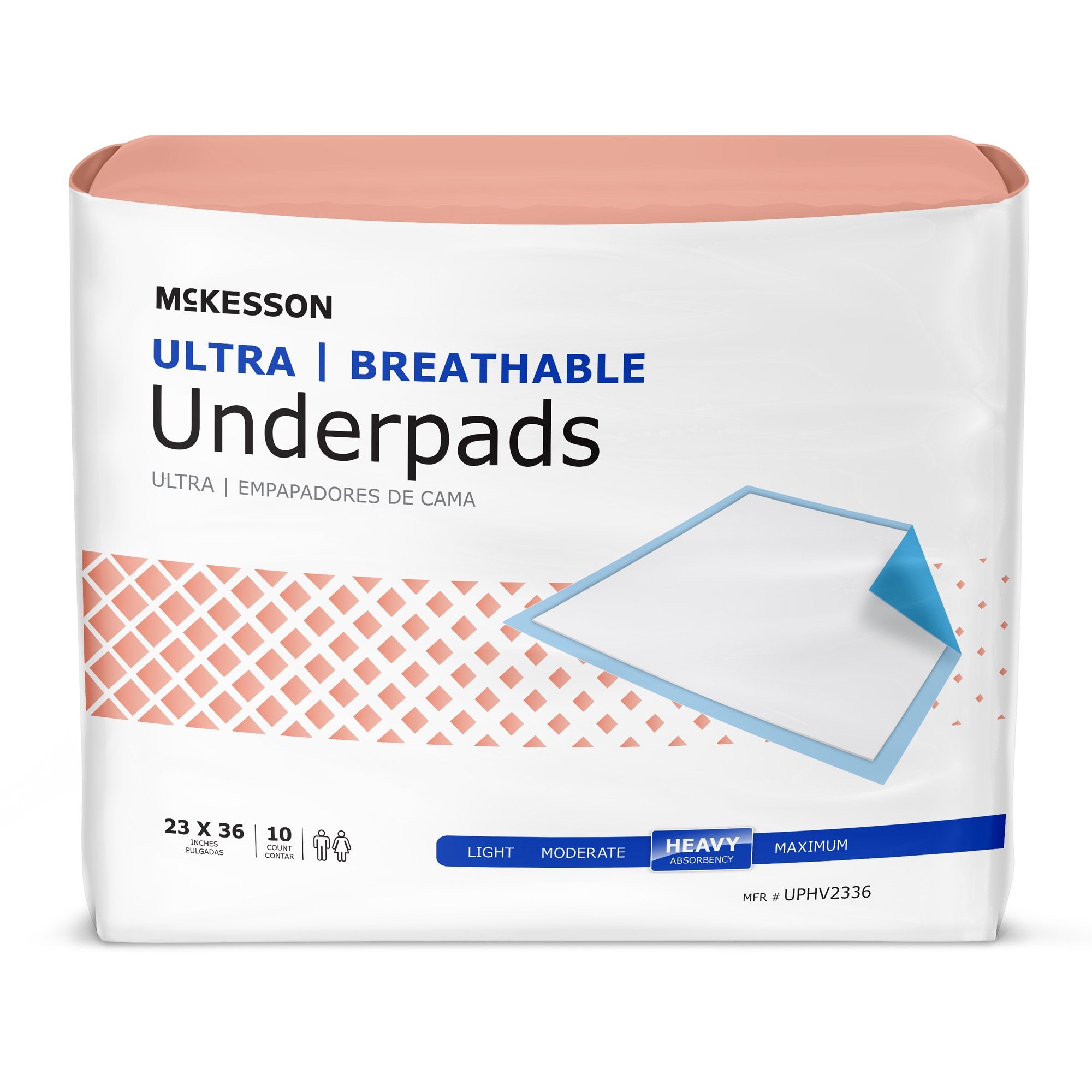 Disposable Underpad McKesson Ultra Breathable 23 X 36 Inch Fluff / Polymer Heavy Absorbency, Packaging Type- Case