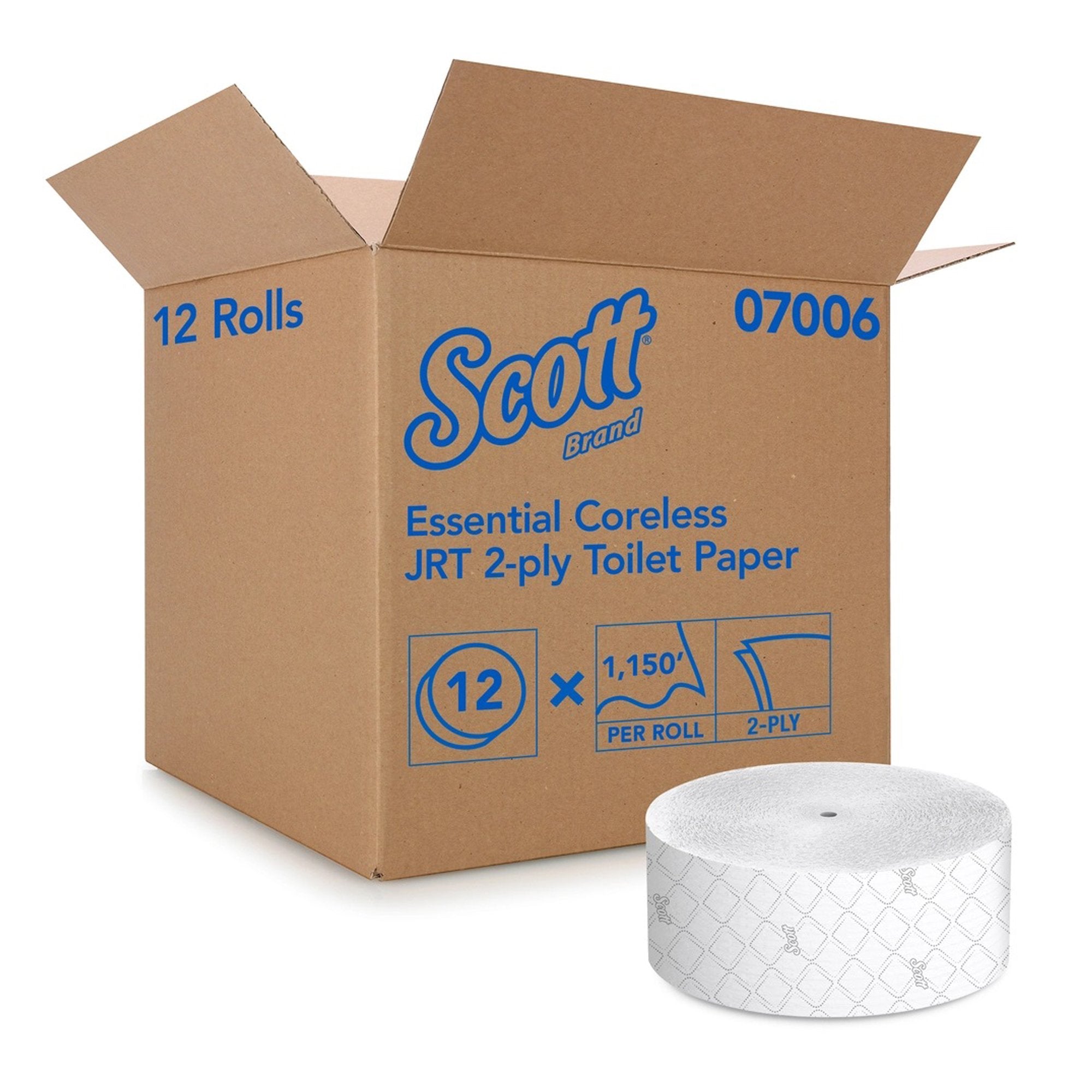 Toilet Tissue Scott Essential Coreless JRT White 2-Ply Jumbo Size Coreless Roll Continuous Sheet 3-3/4 Inch X 1150 Foot, Packaging Type- Case