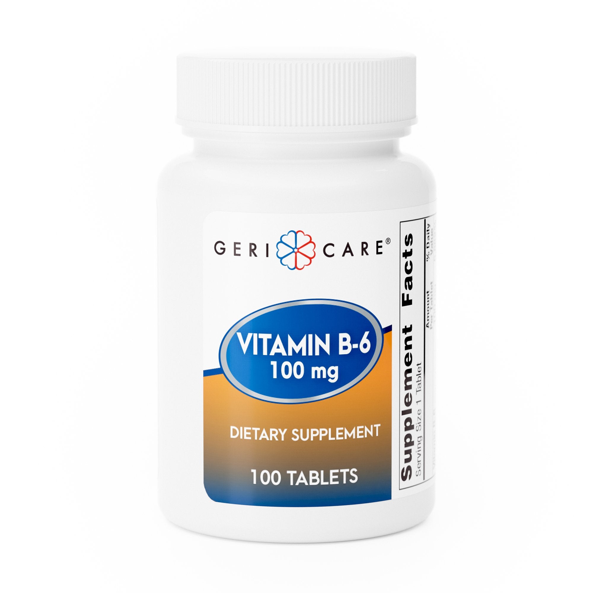 Vitamin Supplement Geri-Care Vitamin B6 100 mg Strength Tablet 100 per Bottle, Packaging Type- Case