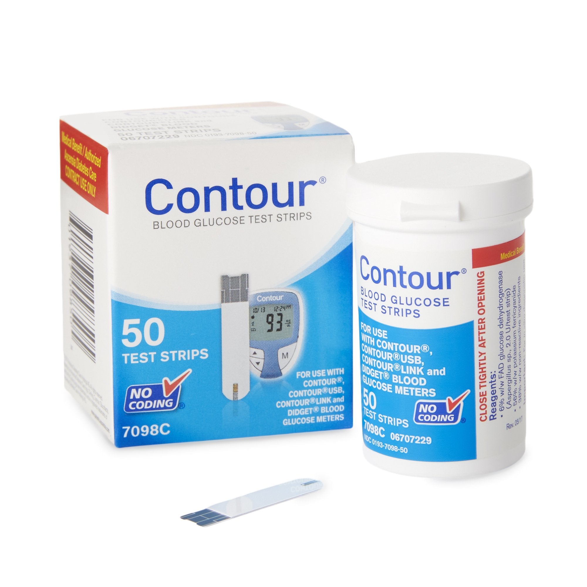 Blood Glucose Test Strips Contour 50 Strips per Pack, Packaging Type- Case