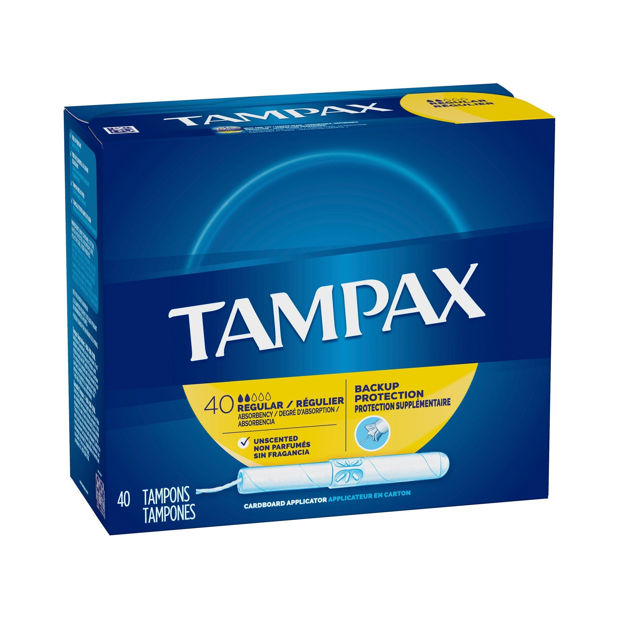 Tampon Tampax Regular Absorbency Cardboard Applicator Individually Wrapped