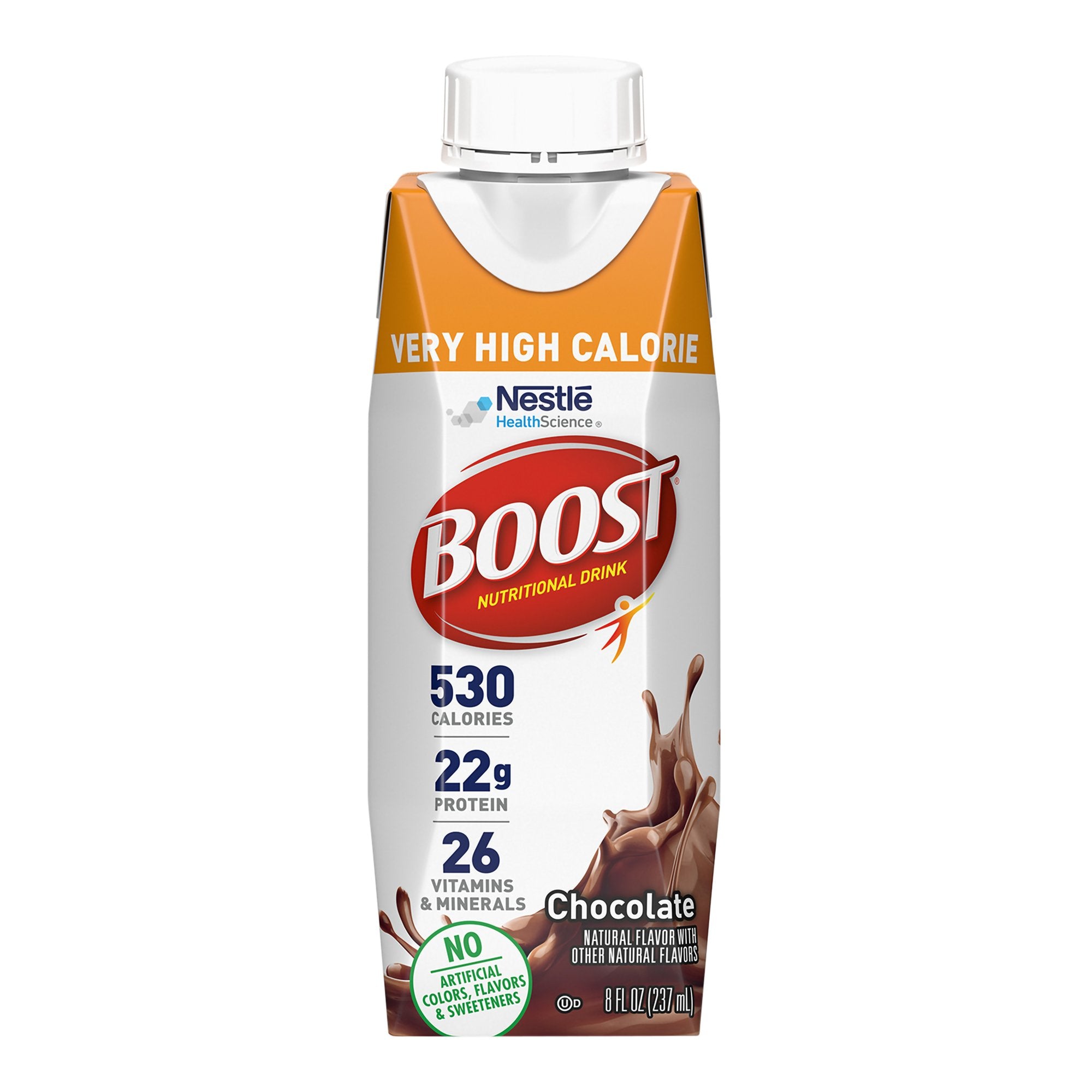 Oral Supplement Boost Very High Calorie Chocolate Flavor Liquid 8 oz. Reclosable Carton, Packaging Type- Case