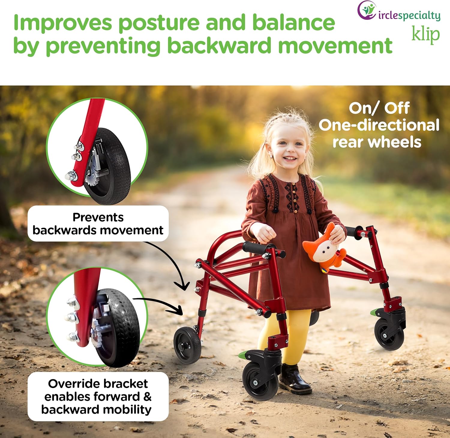 klip walker small red 4 wheeled