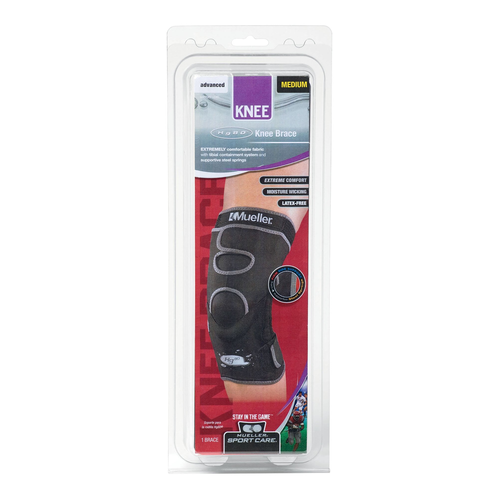 Knee Brace Hg80 Medium Pull On / Hook and Loop Strap 14 to 16 Inch Knee Circumference Left or Right Knee