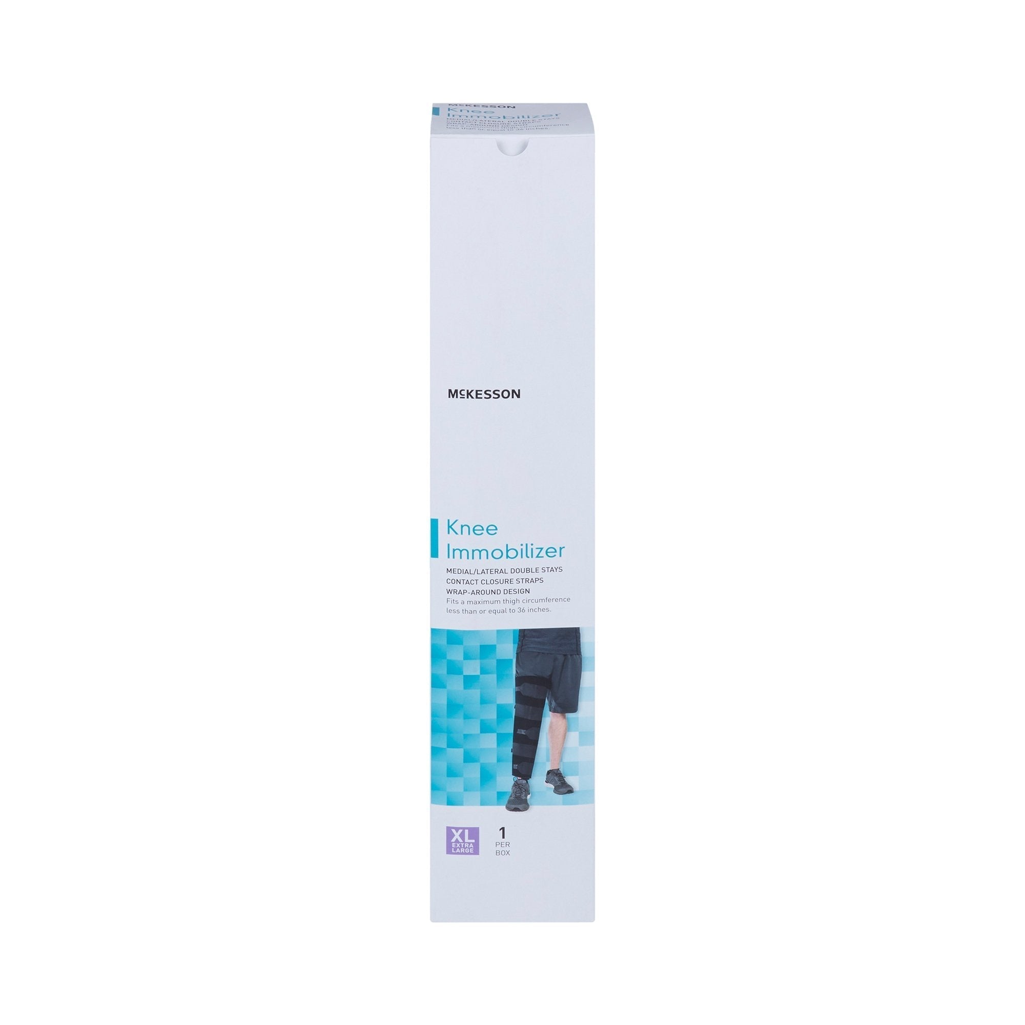 knee immobilizer mckesson x large up to 36 inch thigh circumference 20 inch length left or right knee packaging type each