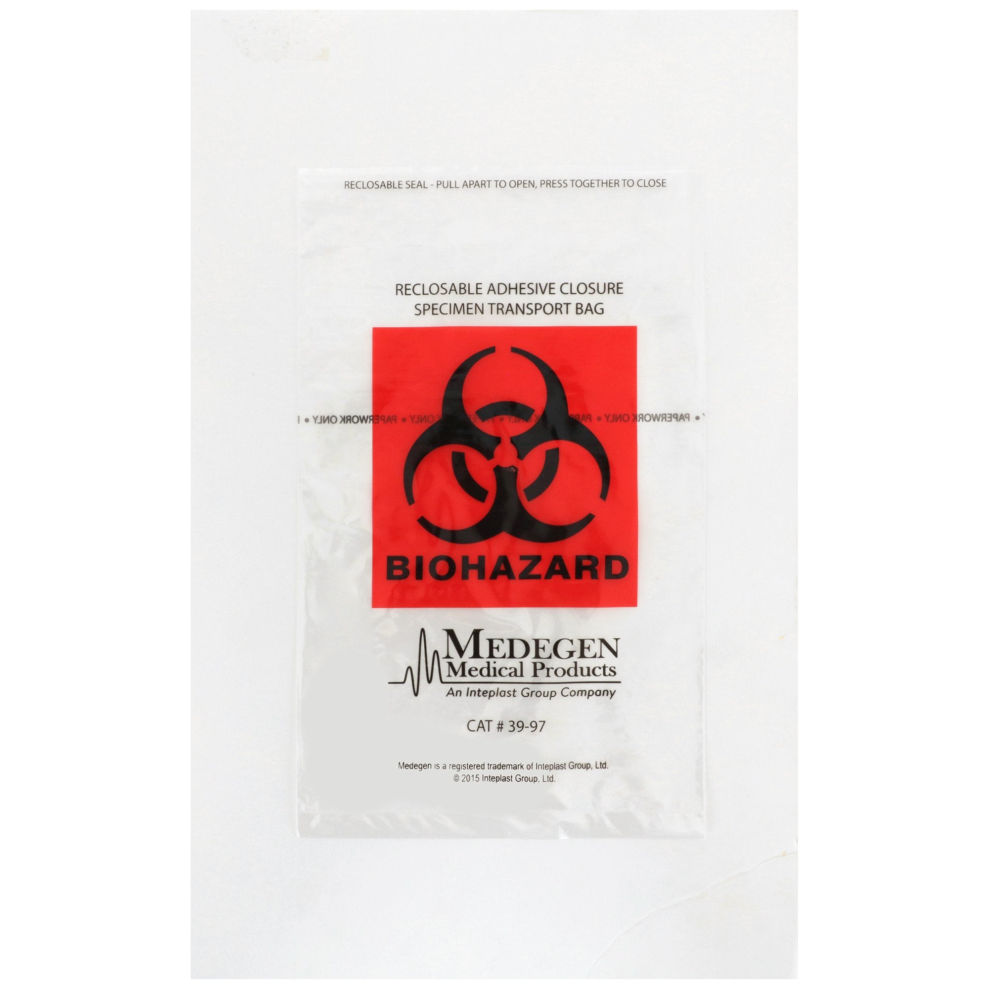 Specimen Transport Bag with Document Pouch McKesson 6 X 9 Inch Adhesive Closure Biohazard Symbol NonSterile, Packaging Type- Case