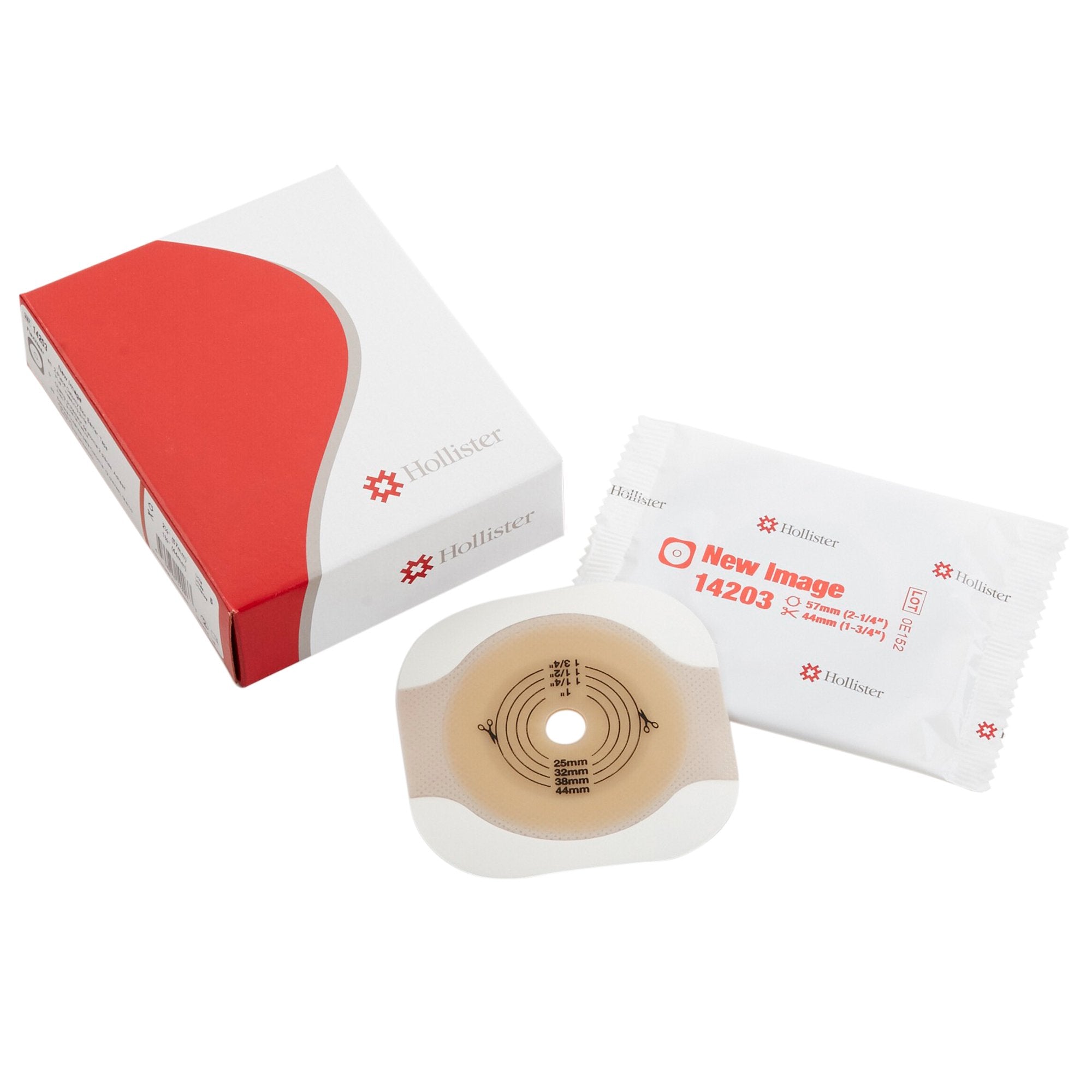 Ostomy Barrier New Image Flextend Trim to Fit, Standard Wear Adhesive Tape 57 mm Flange Red Code System Hydrocolloid Up to 1-3/4 Inch Opening