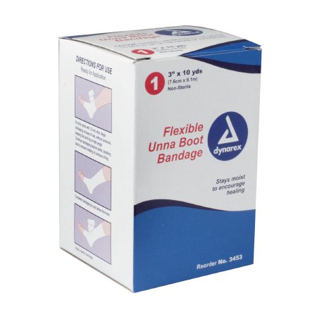 Unna Boot Dynarex® Zinc Oxide 3 Inch X 10 Yard,  Packaging Type- Case