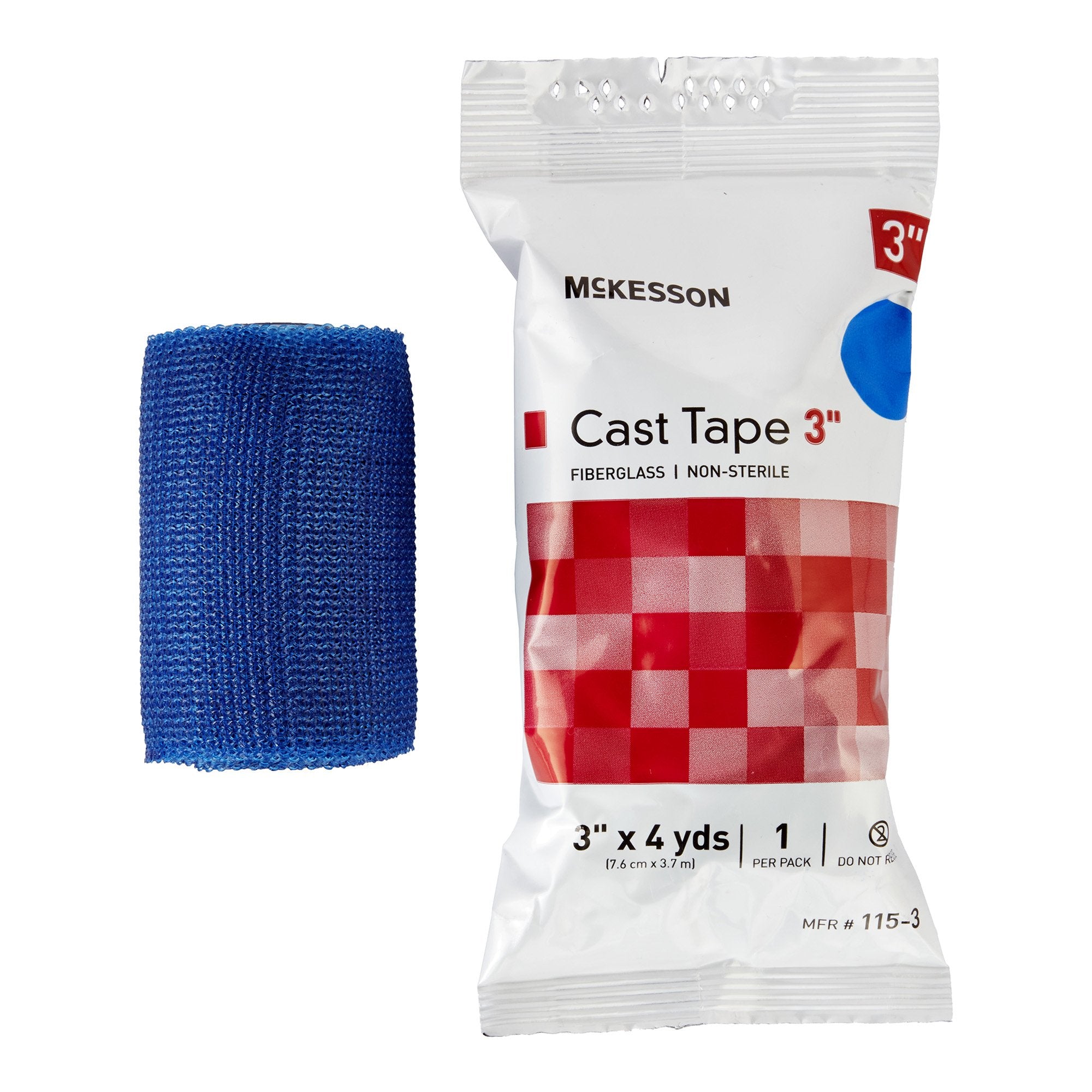 Cast Tape McKesson 3 Inch X 12 Foot Fiberglass Blue