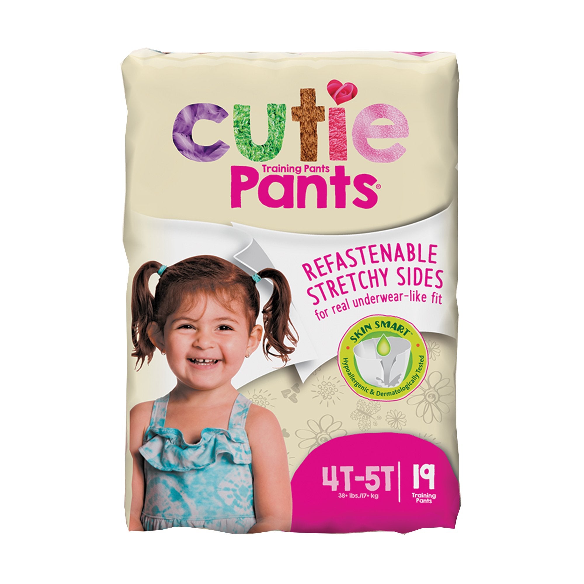 Female Toddler Training Pants Cutie Pants Size 4T to 5T Disposable Heavy Absorbency, Packaging Type- Case