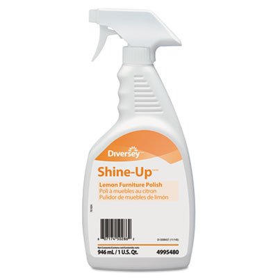 Diversey Shine-Up Furniture Polish Pump Spray Liquid 1 Quart Bottle Lemon Scent NonSterile