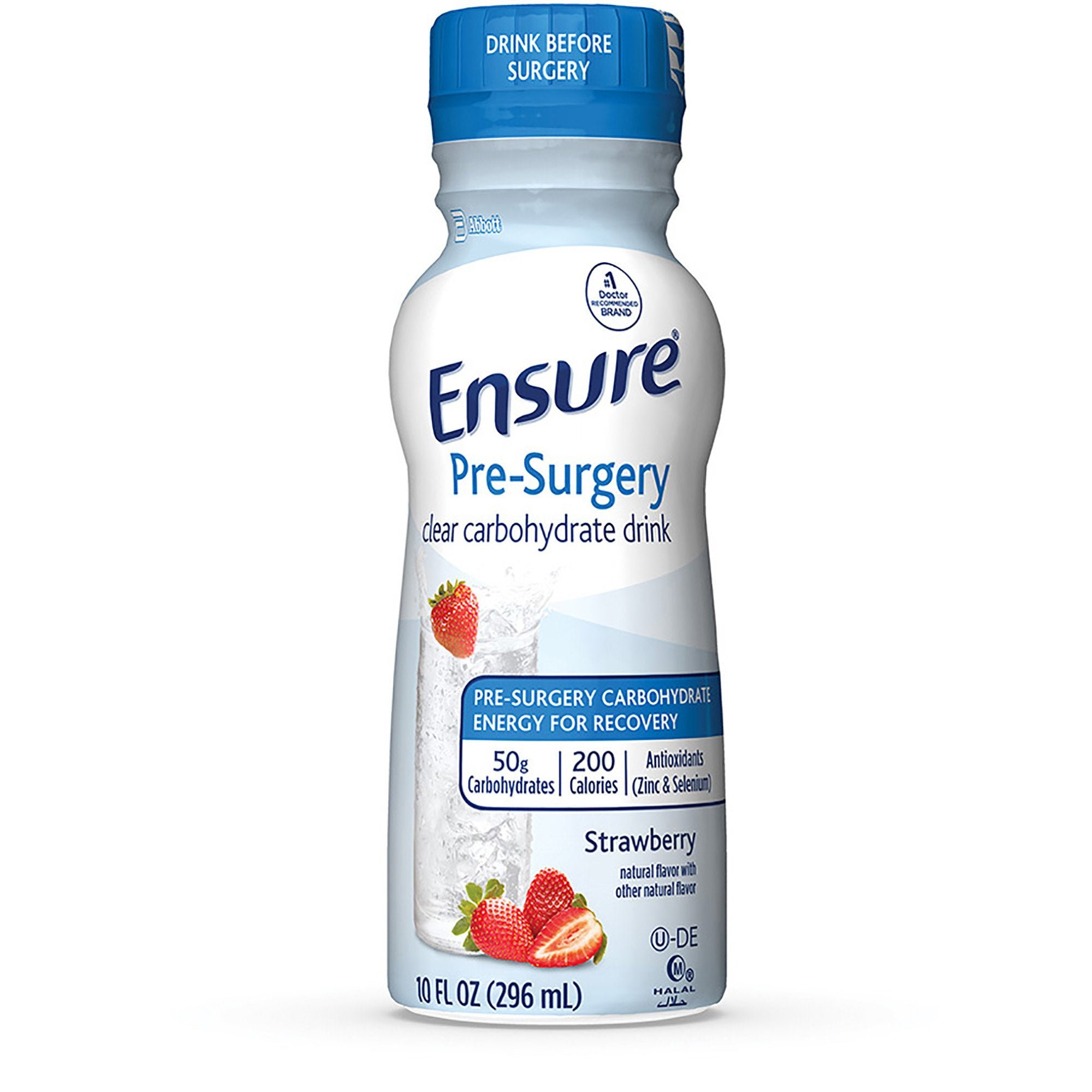 Oral Supplement Ensure Pre-Surgery Clear Carbohydrate Drink Strawberry Flavor Liquid 10 oz. Bottle, Packaging Type- Case