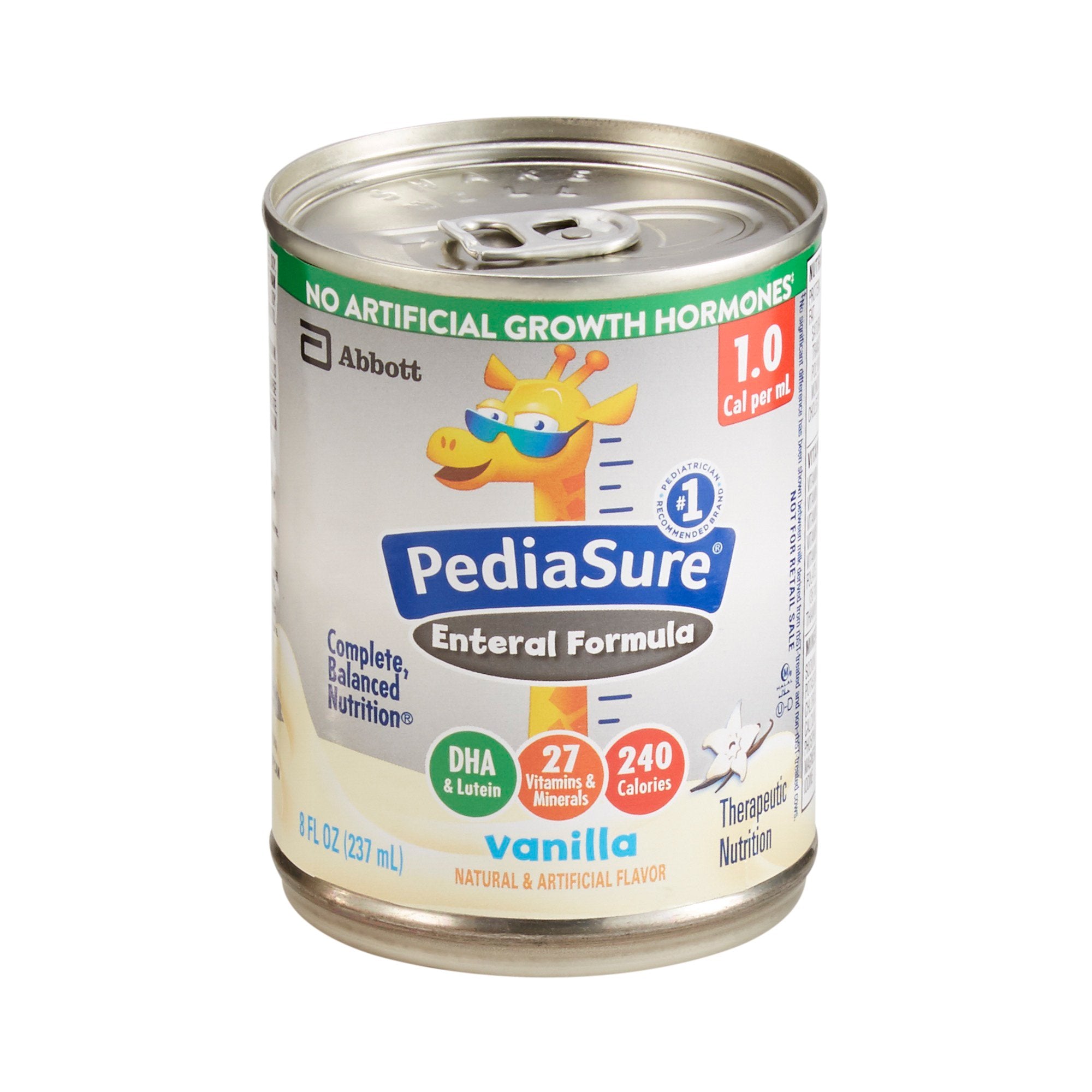 Pediatric Tube Feeding Formula PediaSure 1.0 Cal Vanilla Flavor 8 oz. Can Liquid Milk-Based, Packaging Type- Case