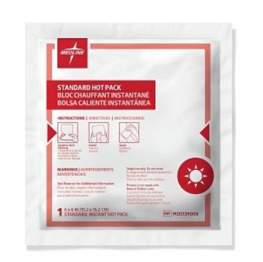 Instant Hot Pack Medline Medium Plastic / Sodium Acetate Disposable, Packaging Type- Case