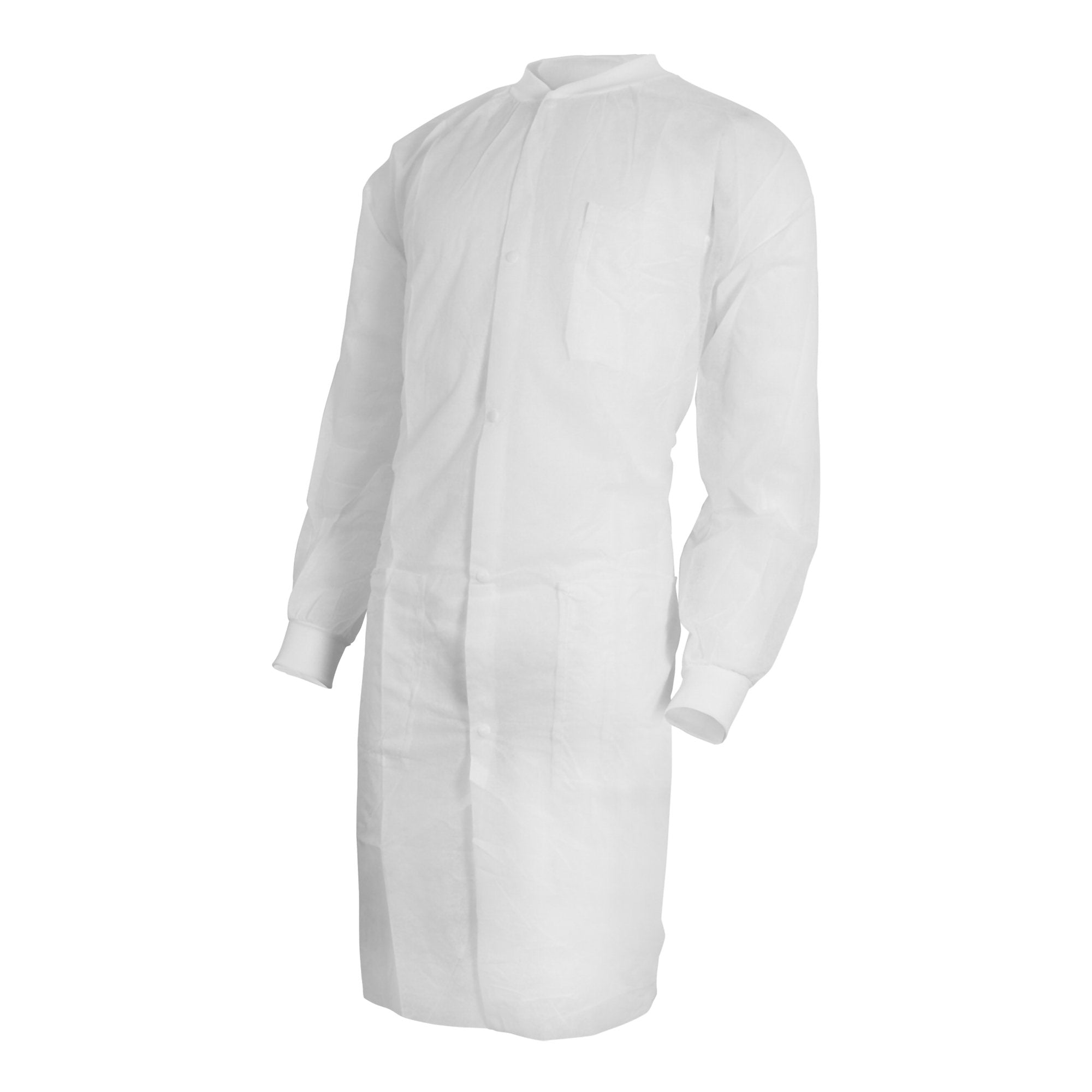 Lab Coat McKesson White Small / Medium Knee Length Spunbond Polypropylene Disposable, Packaging Type- Case