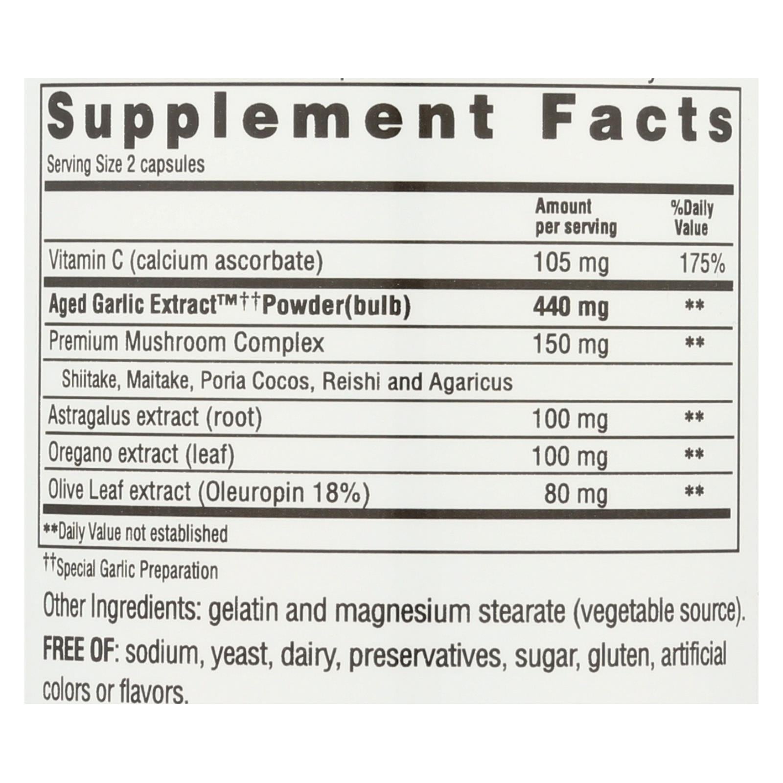 kyolic aged garlic extract immune formula 103 200 capsules