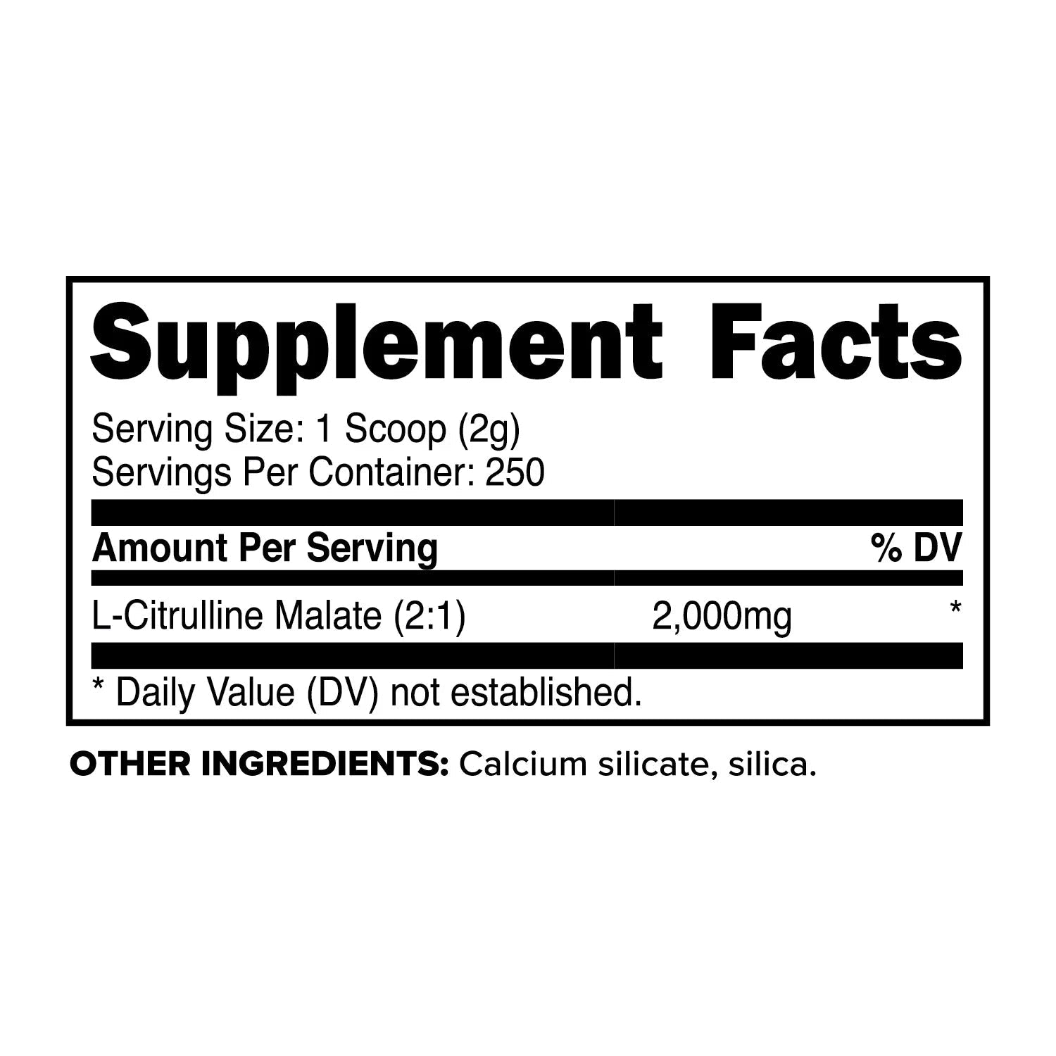 L Citrulline Malate Powder, Unflavored Pre Workout Supplement, 500 Grams