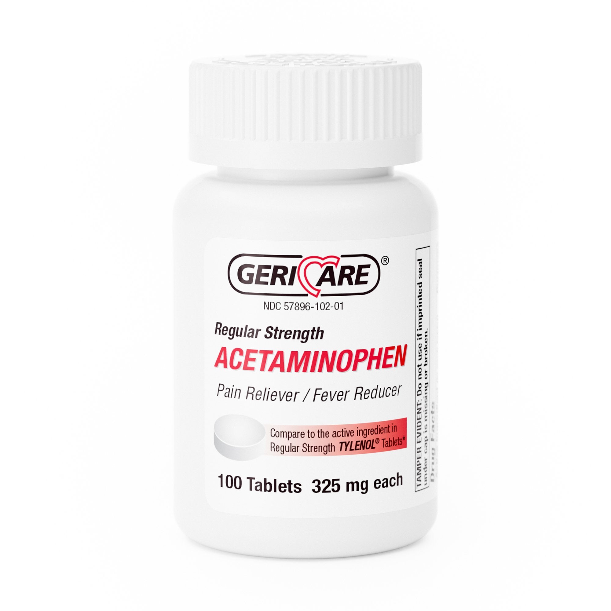 Pain Relief Geri-Care 325 mg Strength Acetaminophen Tablet 100 per Bottle, Packaging Type- Case