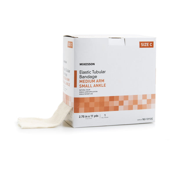 Elastic Tubular Support Bandage McKesson Spandagrip 2 3/4 Inch X 11 Yard Medium Arm / Small Ankle Pull On Natural NonSterile Size C Standard Compression