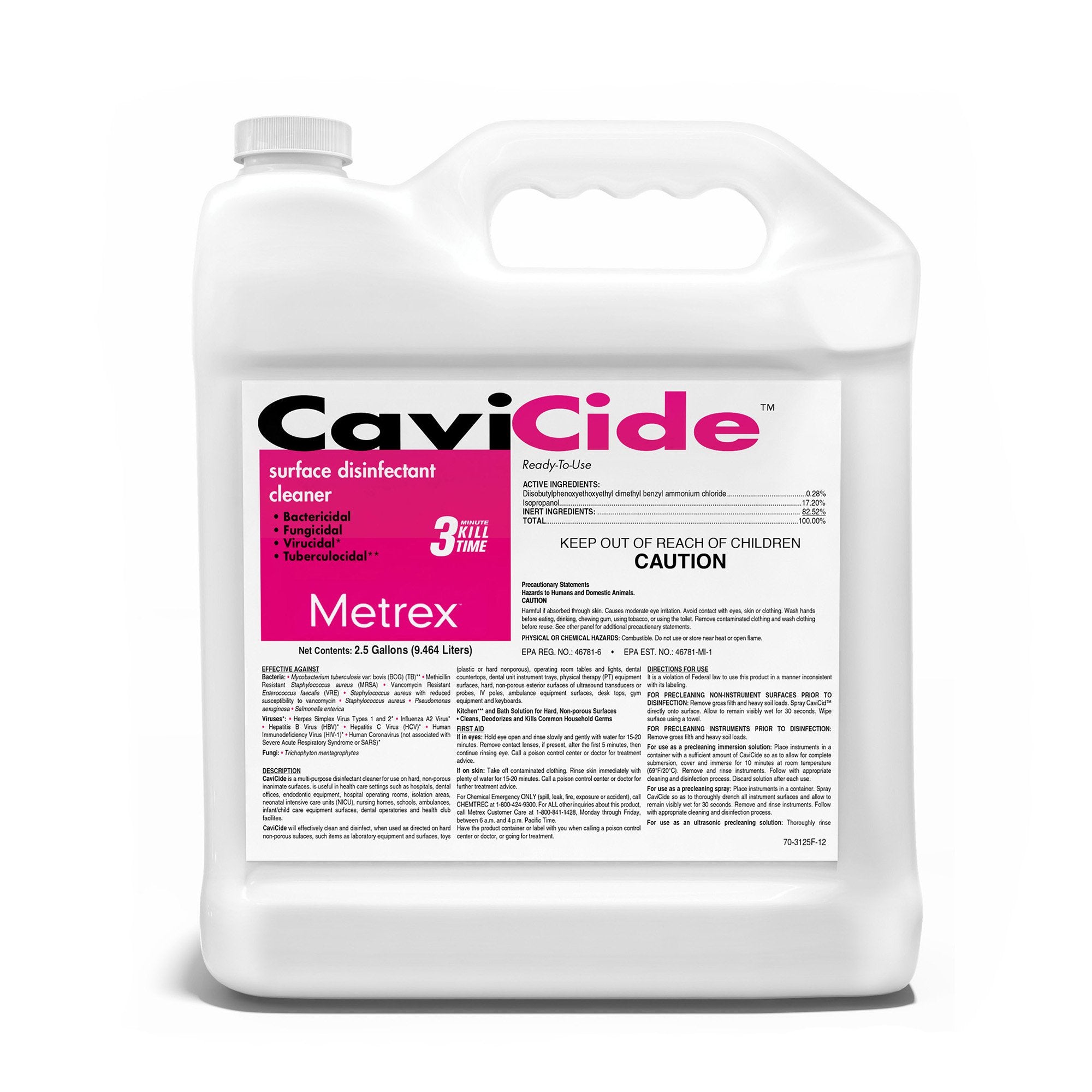 CaviCide Surface Disinfectant Cleaner Alcohol Based Manual Pour Liquid 2.5 gal. Jug Alcohol Scent NonSterile