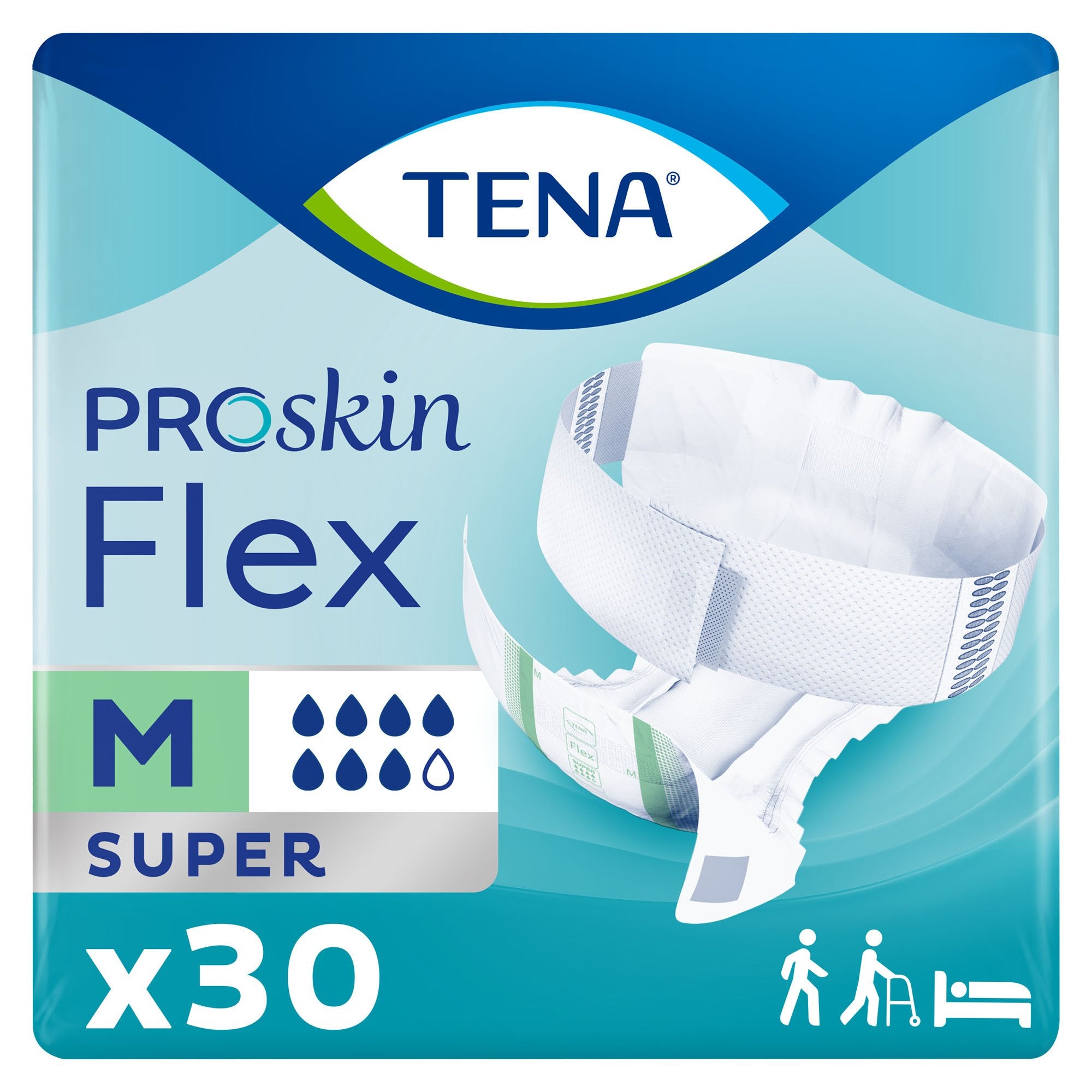 Unisex Adult Incontinence Belted Undergarment TENA ProSkin Flex Super Size 12 Disposable Heavy Absorbency, Packaging Type- Case