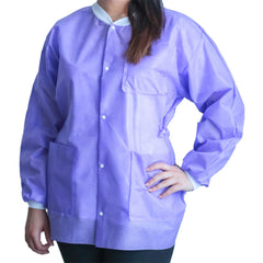 Lab Jacket FitMe Purple Medium Hip Length 3 Layer SMS Disposable