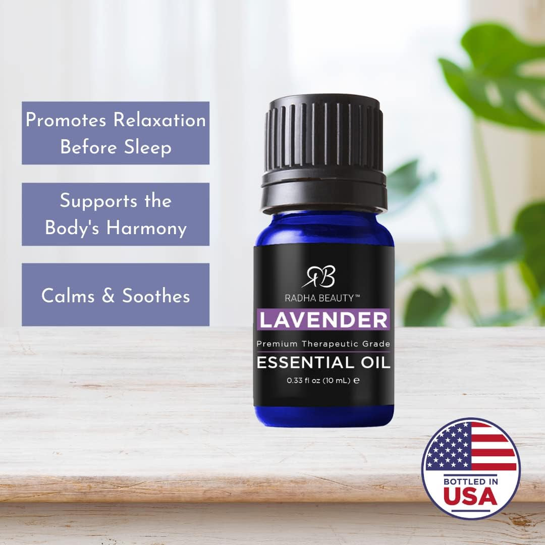 Lavender Essential Oil 10Ml.   Natural & Therapeutic Grade, Steam Distilled for Aromatherapy, Relaxation, Laundry, Meditation, Massage