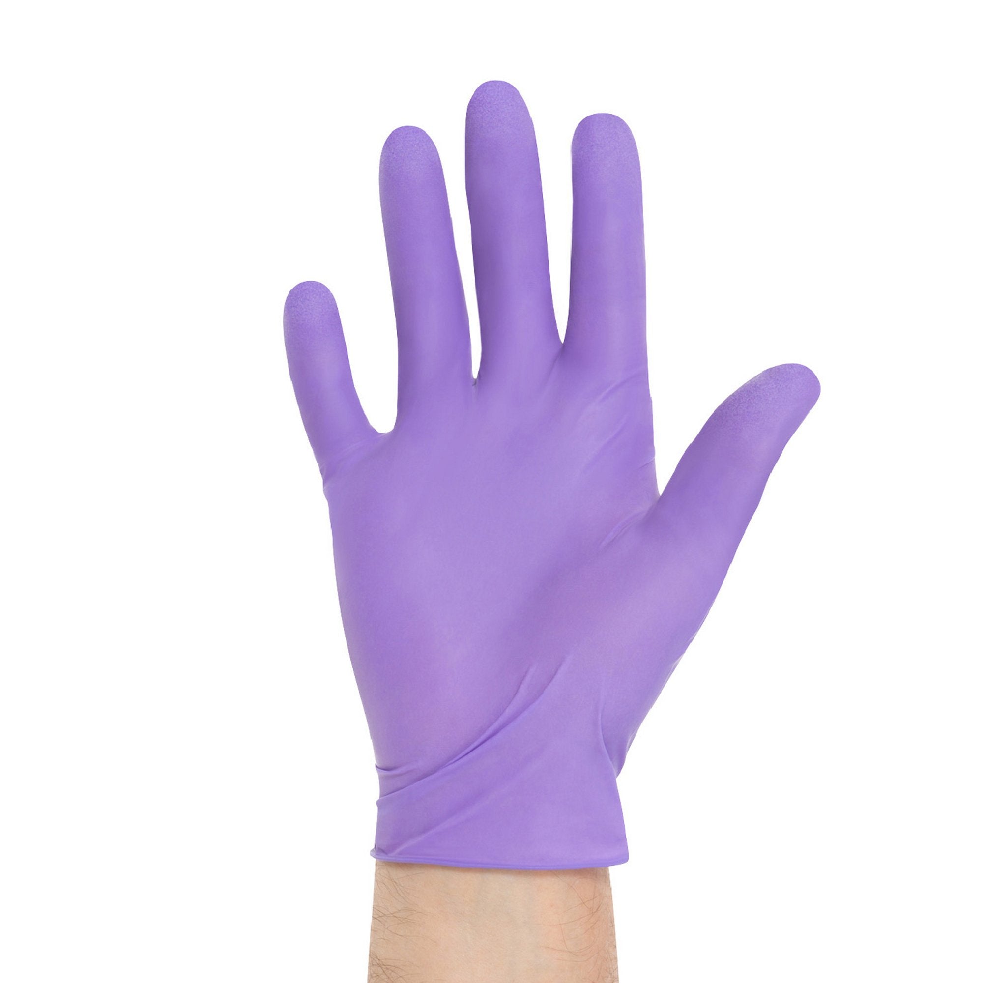 Exam Glove Purple Nitrile Large Sterile Pair Nitrile Standard Cuff Length Textured Fingertips Purple Chemo Tested / Fentanyl Tested, Packaging Type- Box