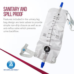 leg bag large 1000 ml w valve bx 12