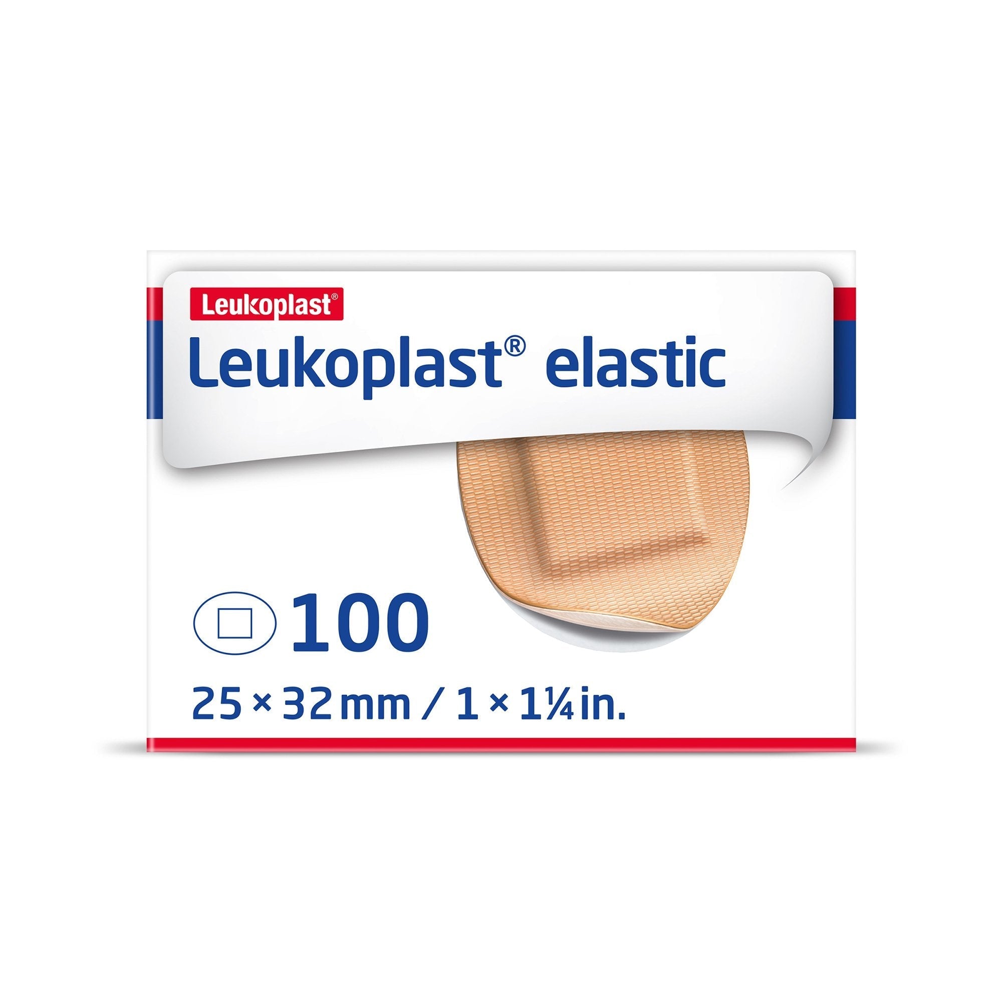 Adhesive Strip Leukoplast Elastic 1 1/4 Inch Cross Elastic Material Oval Tan Sterile