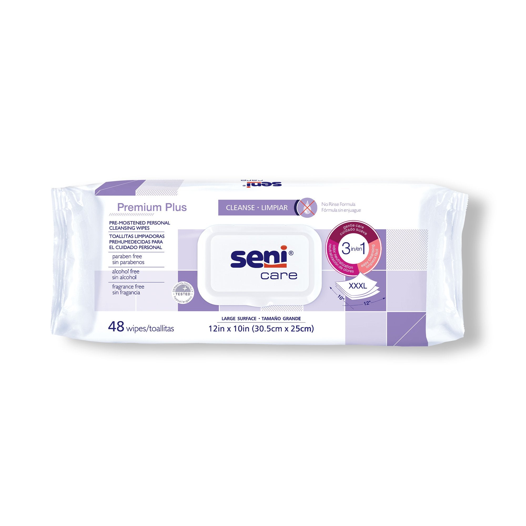 Personal Cleansing Wipe Seni Care Soft Pack Unscented 48 Count, Packaging Type- Case