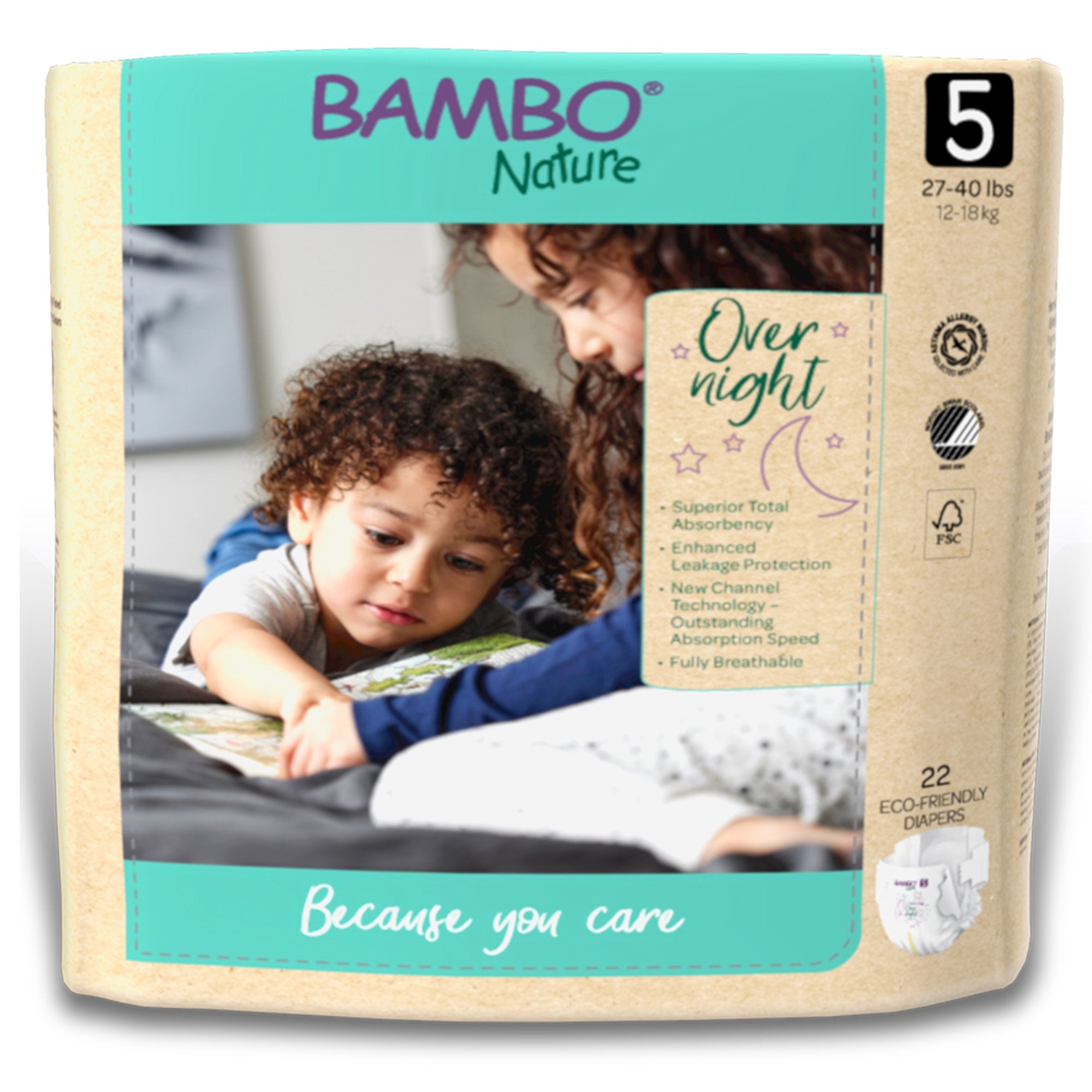 Unisex Baby Diaper Bambo Nature Size 5 Disposable Heavy Absorbency, Packaging Type- Case