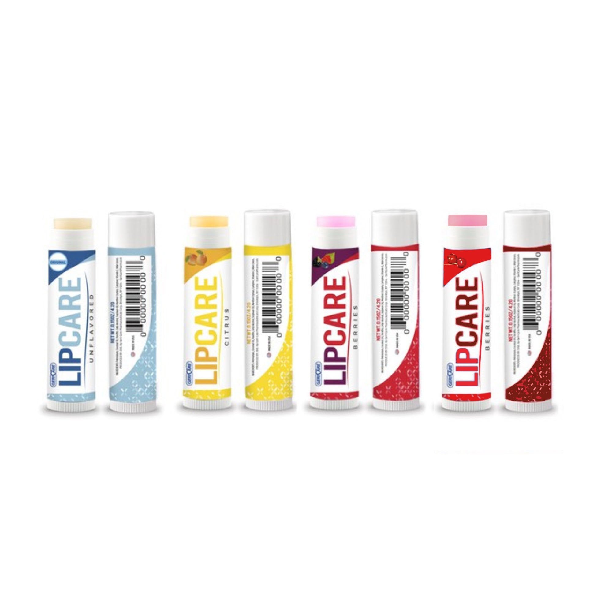 Geri-Care LipCare Lip Balm – Assorted Flavors (Original, Citrus, Berries, Cherry), 0.15 oz Tube, 48-Tube Case